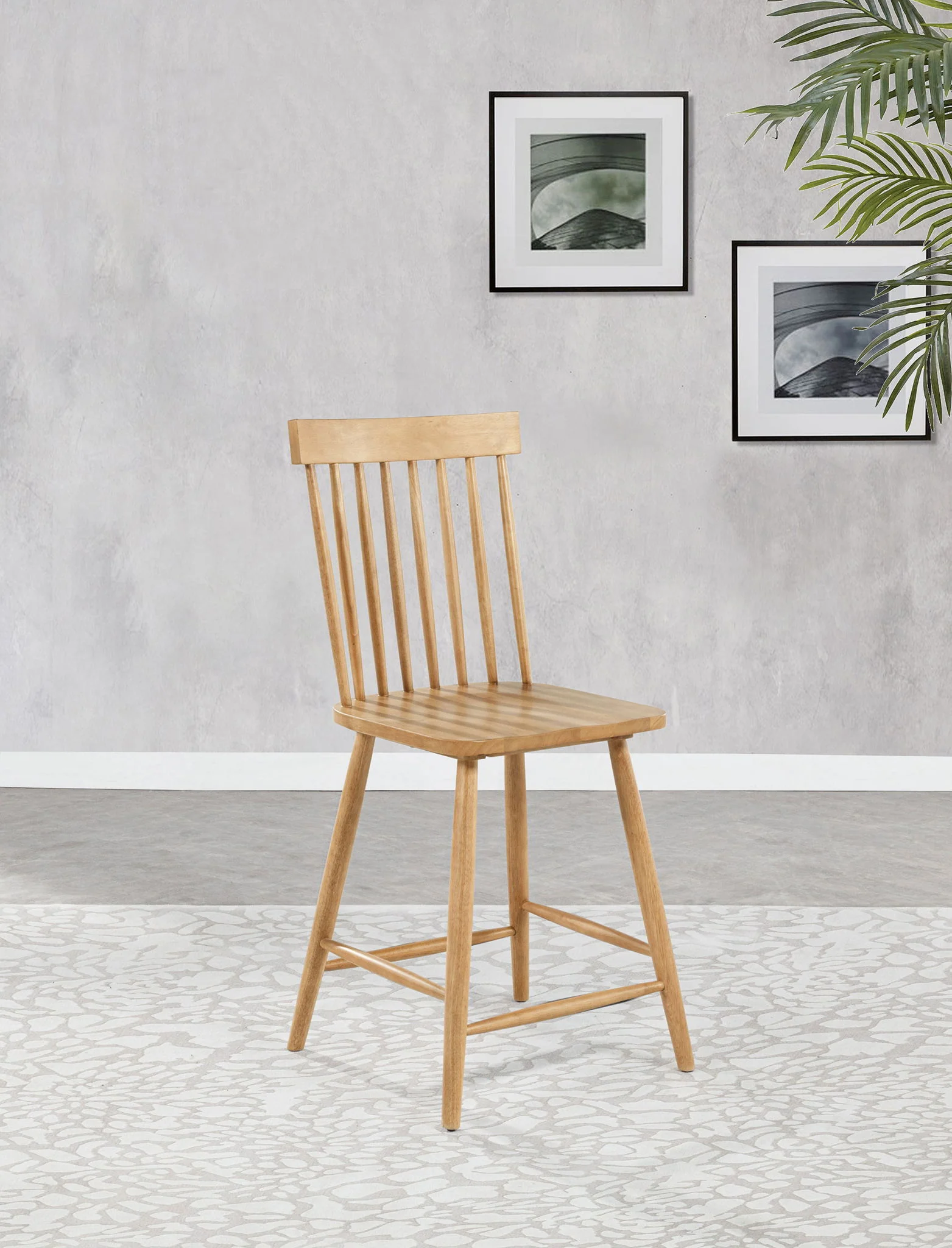 Andrews Windsor Counter Height Dining Side Chair Light Ash (Set of 2) - Image 4