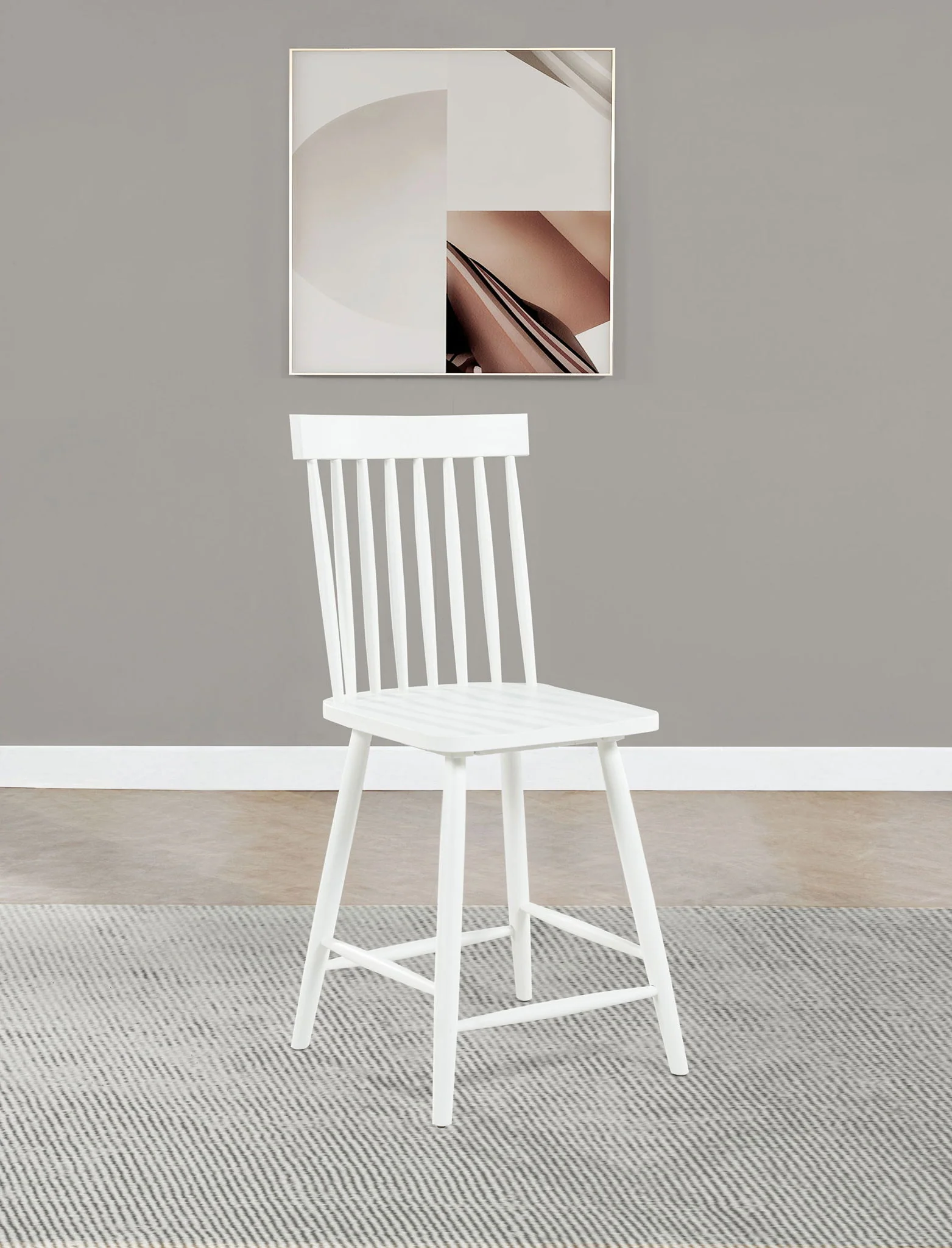 Andrews Windsor Counter Height Dining Side Chair White (Set of 2) - Image 4