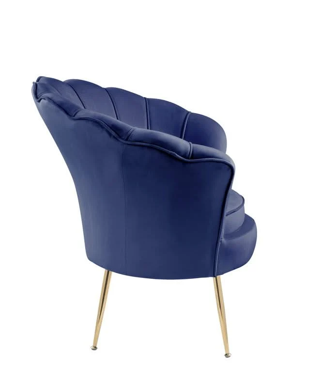 Angelina - Scalloped Back Barrel Accent Chair With Metal Legs - Image 2