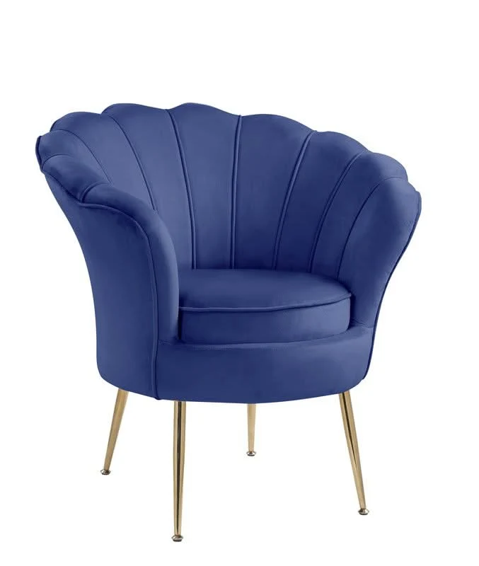 Angelina - Scalloped Back Barrel Accent Chair With Metal Legs - Image 3