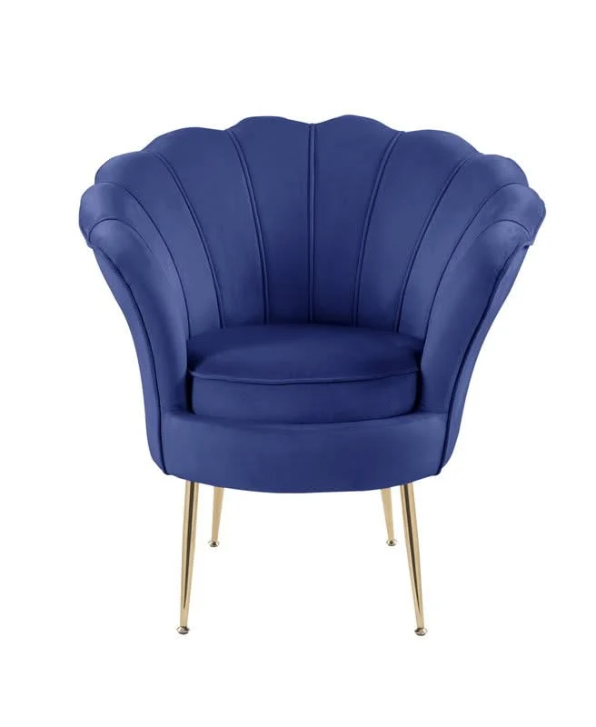 Angelina - Scalloped Back Barrel Accent Chair With Metal Legs - Image 4