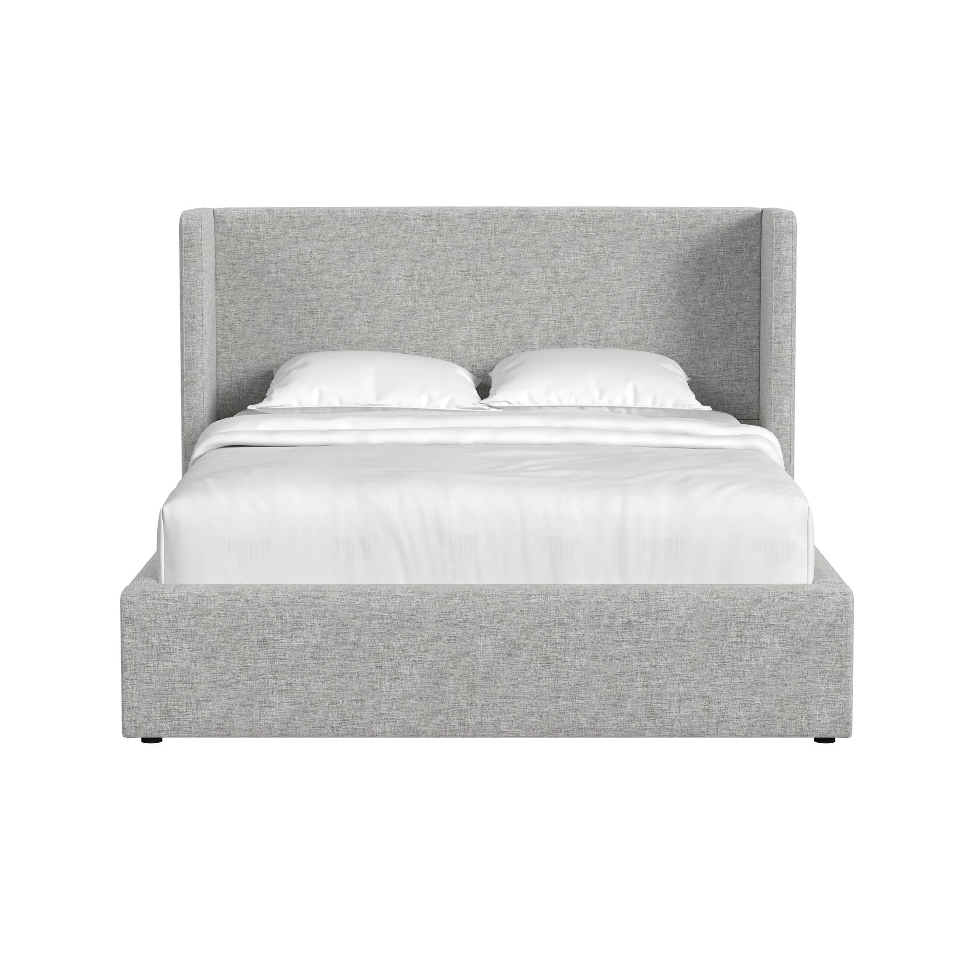 Angeline - Complete Queen Non-Storage Bed - Gray Fabric - Image 3