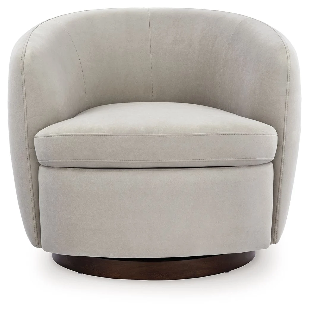 Annbury - Swivel Accent Chair - Light Beige - Image 2