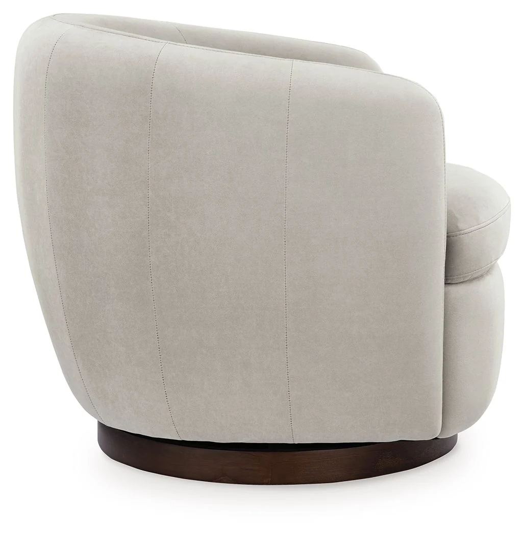 Annbury - Swivel Accent Chair - Light Beige - Image 3