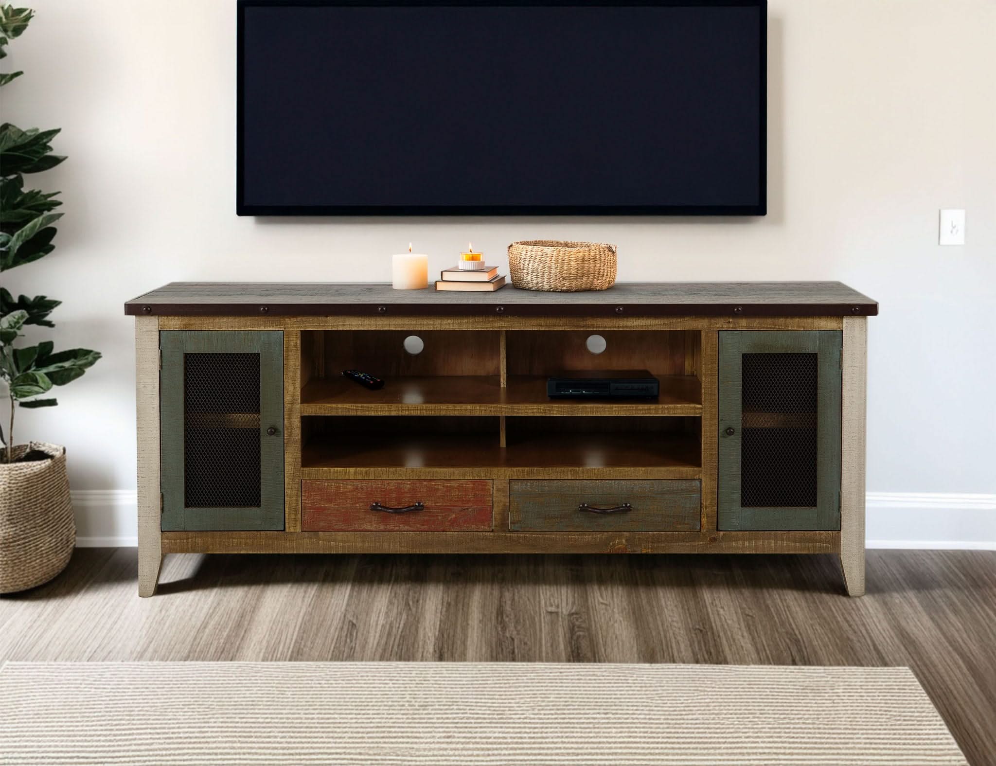 Antique - TV Stand with Drawers - Image 12