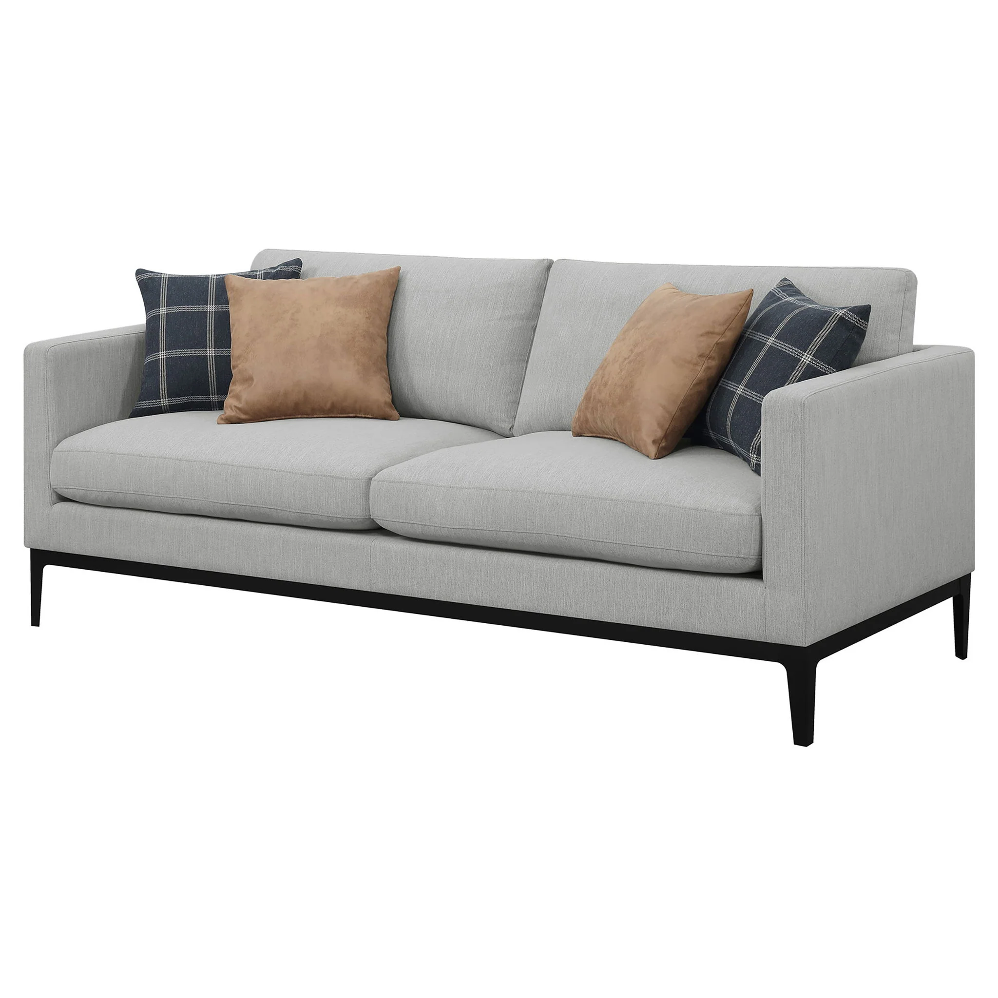 Apperson Upholstered Track Arm Sofa Light Grey - Image 4