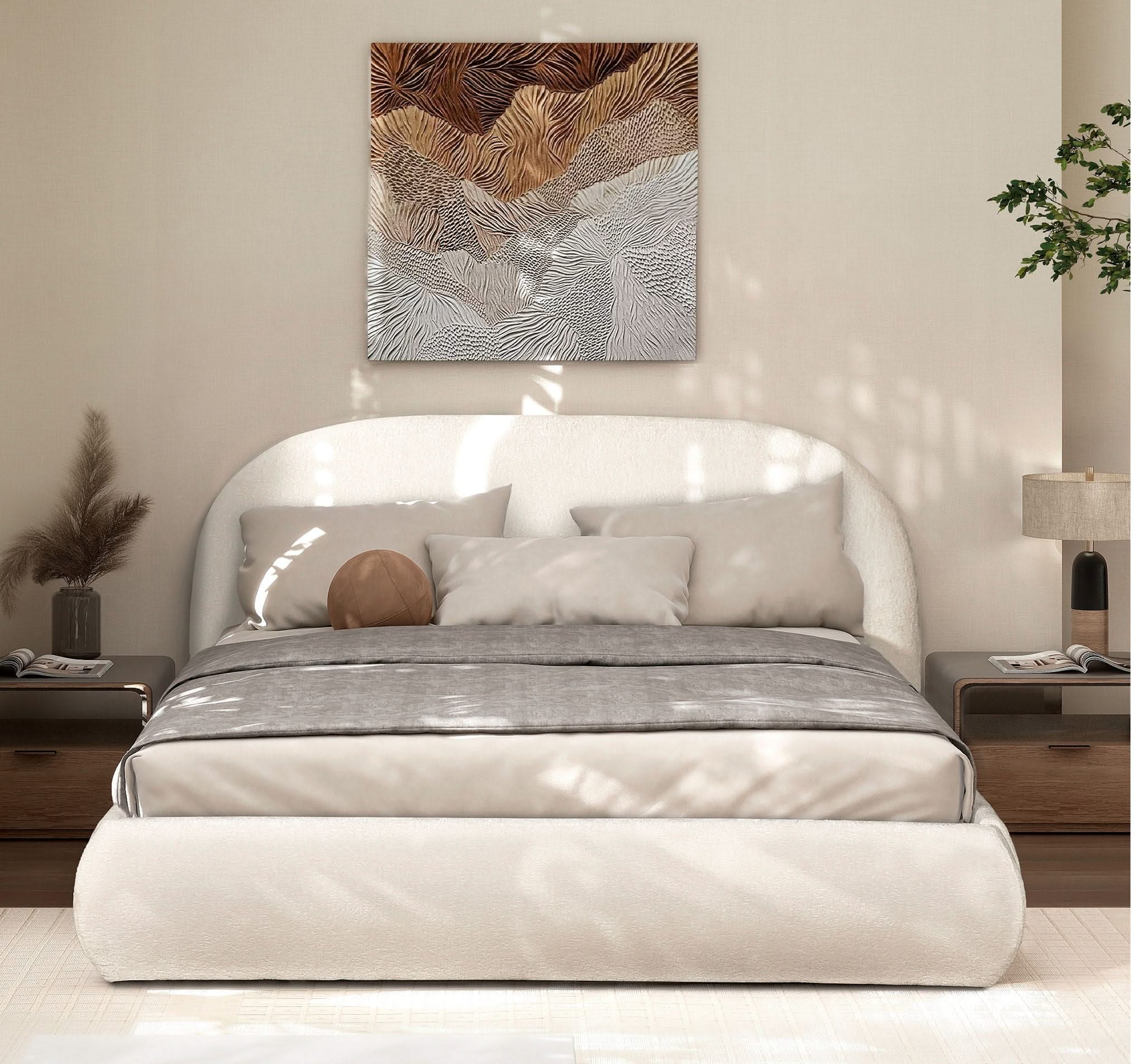 Archie Puffy Grounded - Upholstered Platform Bed - Image 2