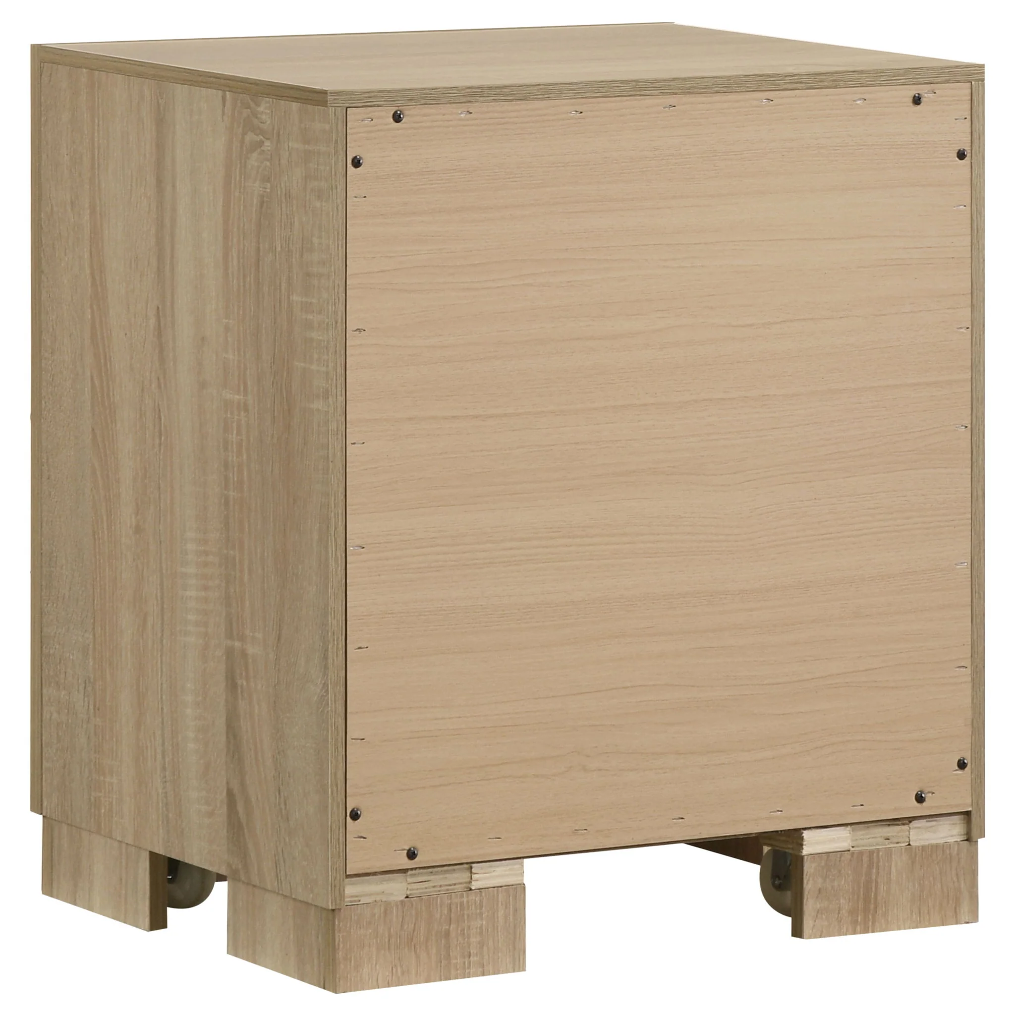 Arielle 2-drawer Bedroom Nightstand with Casters Light Oak - Image 3