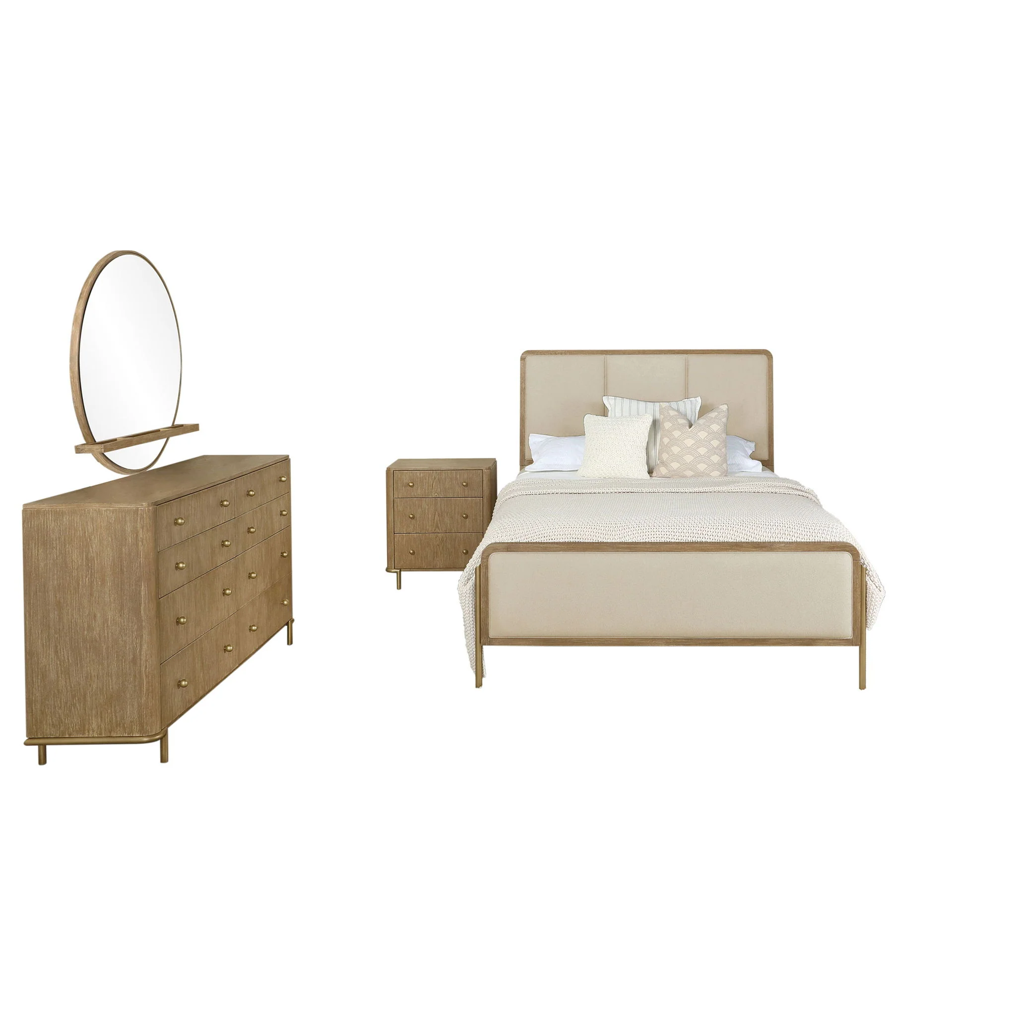 Arini 4-piece California King Bedroom Set Cream and Sand Wash - Image 2
