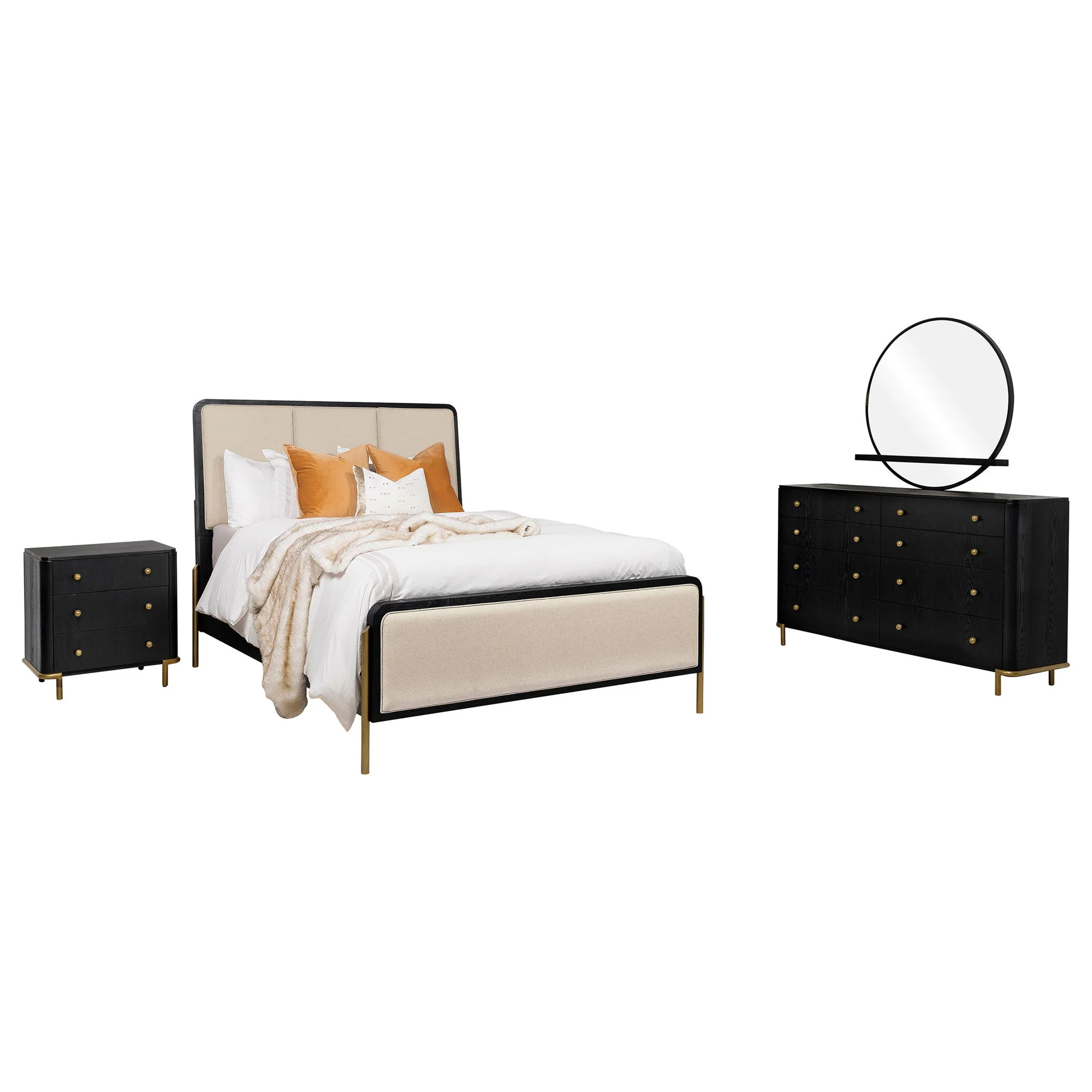 Arini 4-piece Queen Bedroom Set Cream and Black - Image 4