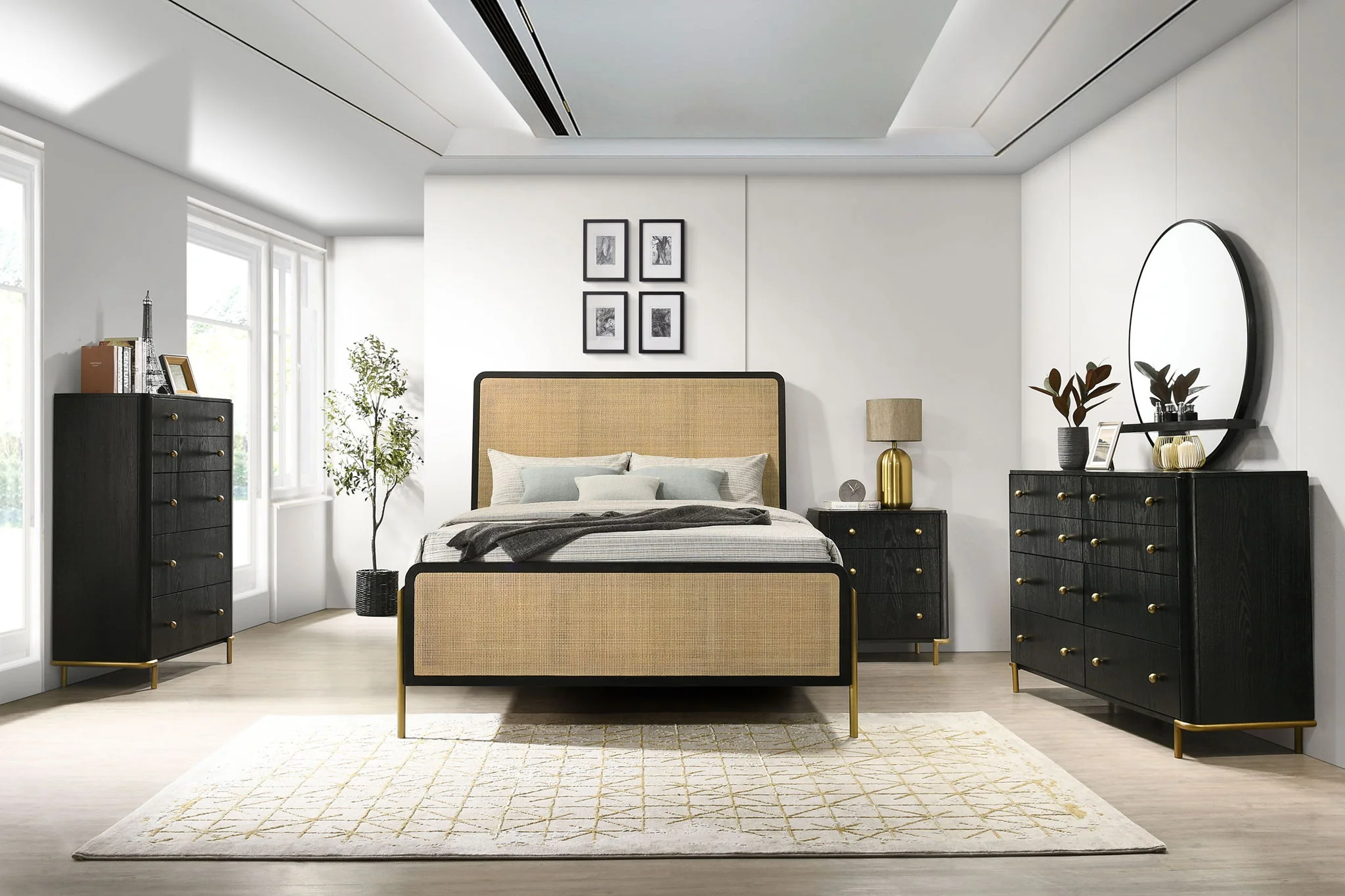Arini 5-piece California King Bedroom Set Black and Natural