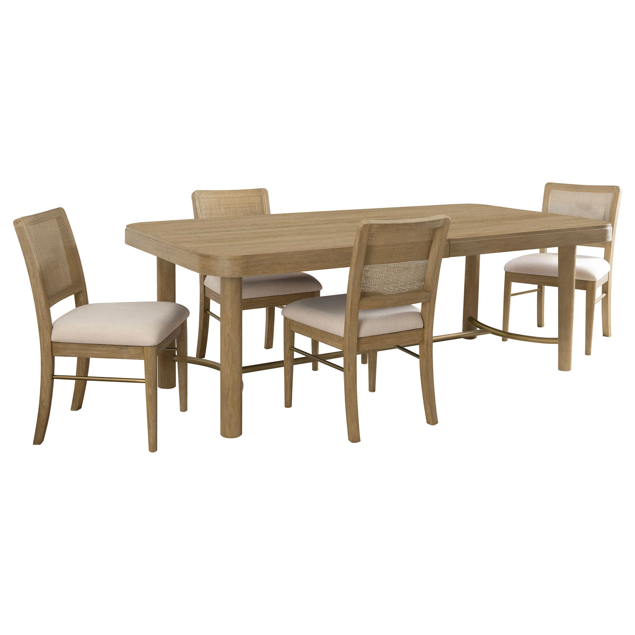 Arini 5-piece Extension Leaf Dining Table Set Sand Wash - Image 3