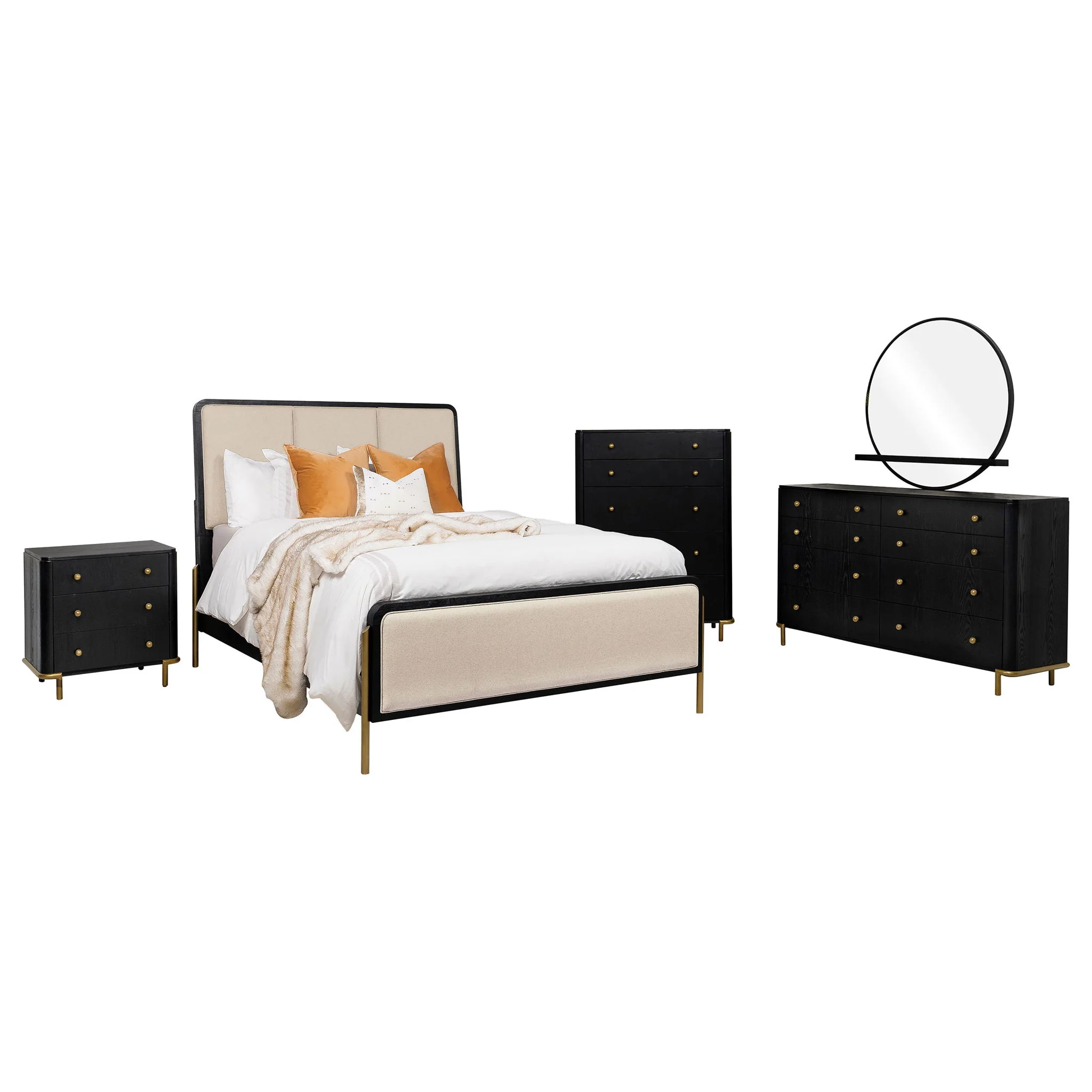 Arini 5-piece Queen Bedroom Set Cream and Black - Image 3