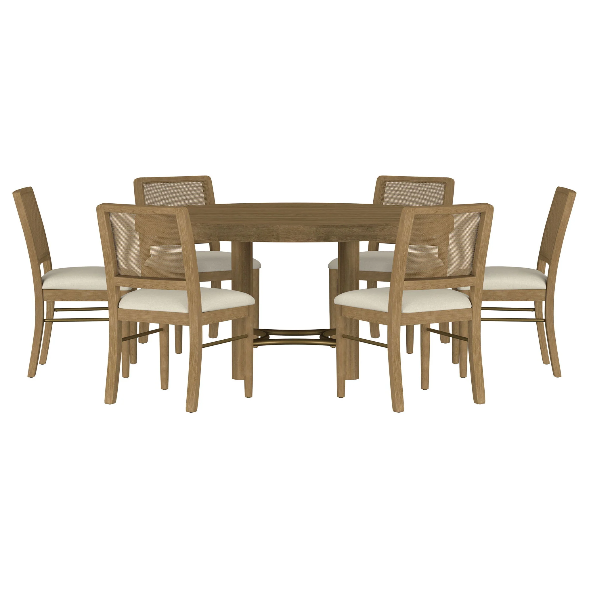 Arini 7-piece Round Dining Room Table Set Sand Wash - Image 2