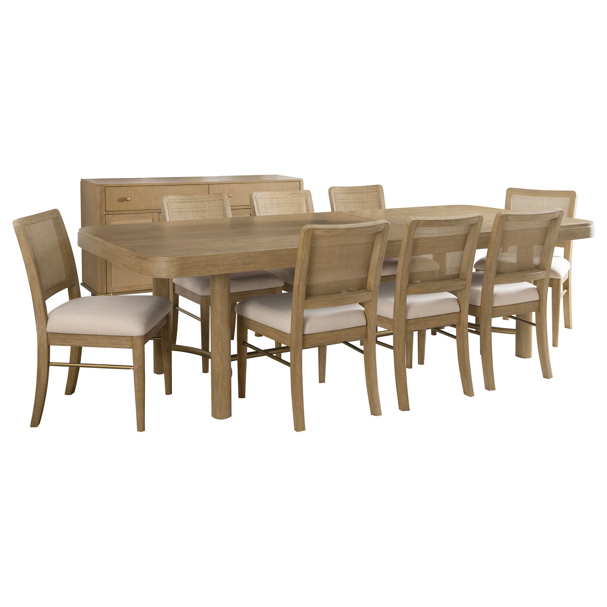 Arini 9-piece Extension Leaf Dining Table Set Sand Wash - Image 3