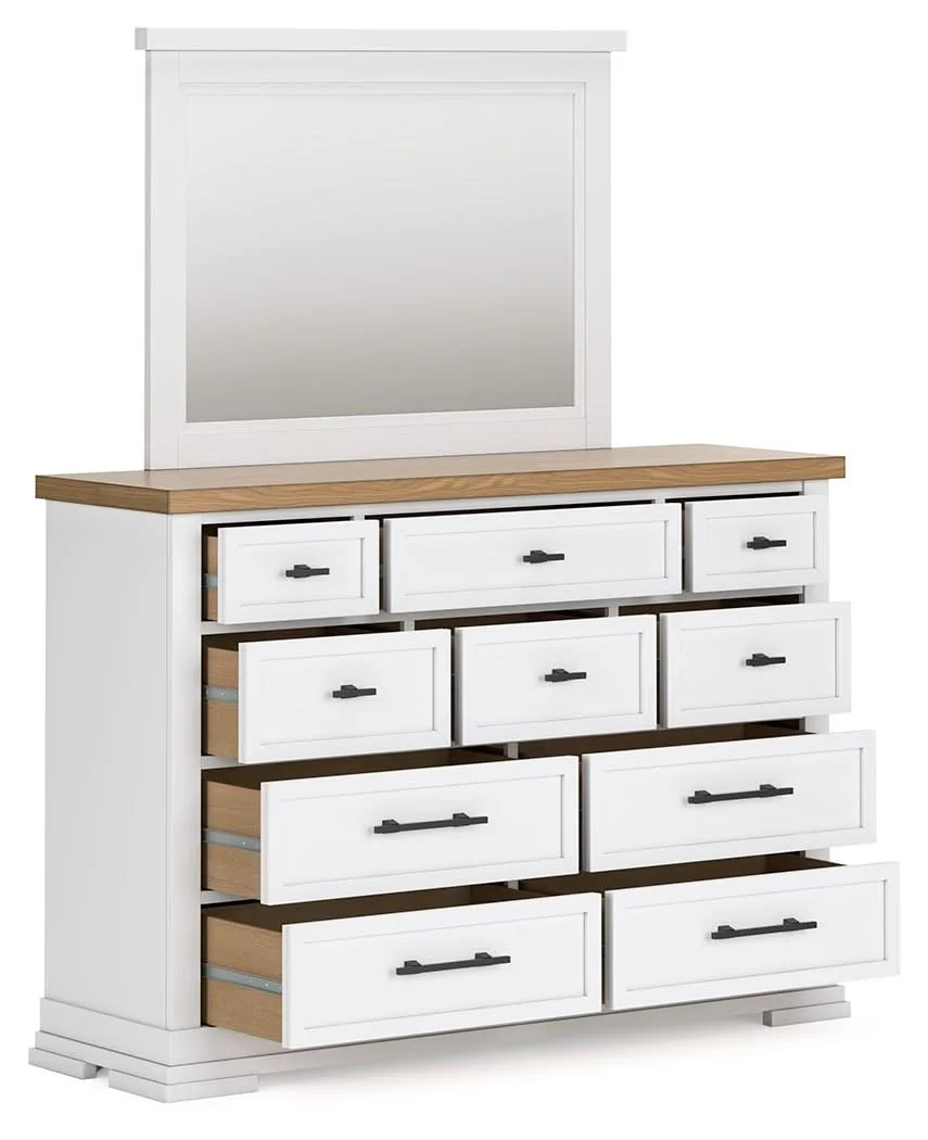 Ashbryn - Dresser And Mirror - White / Natural - Image 2