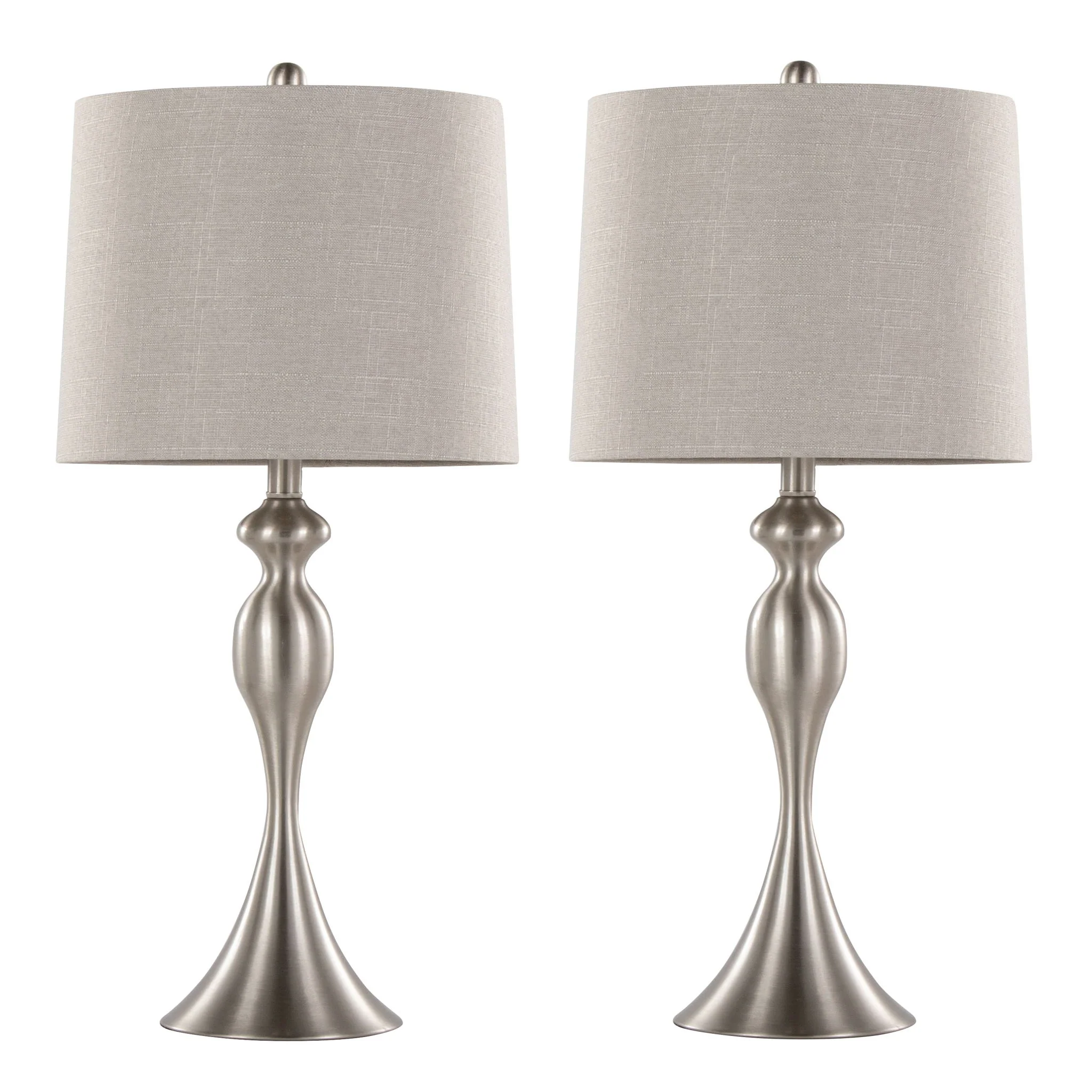 Ashland - Contemporary Table Lamp (Set of 2) - Nickel / Light Gray - Image 2