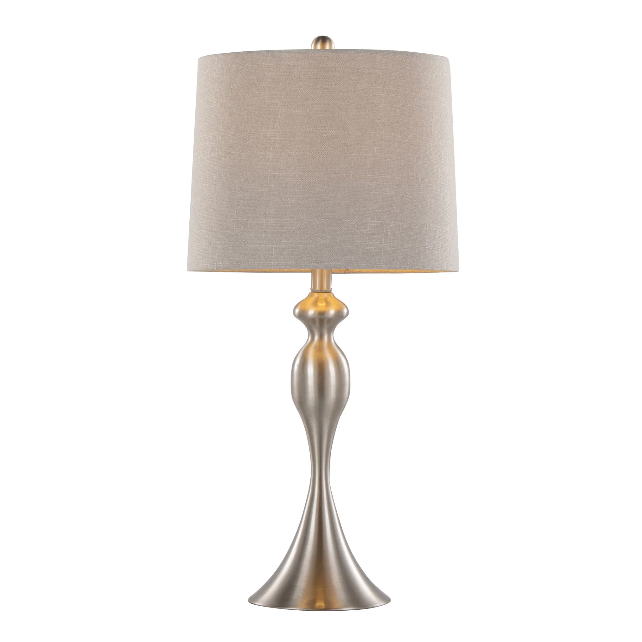 Ashland - Contemporary Table Lamp (Set of 2) - Nickel / Light Gray - Image 3
