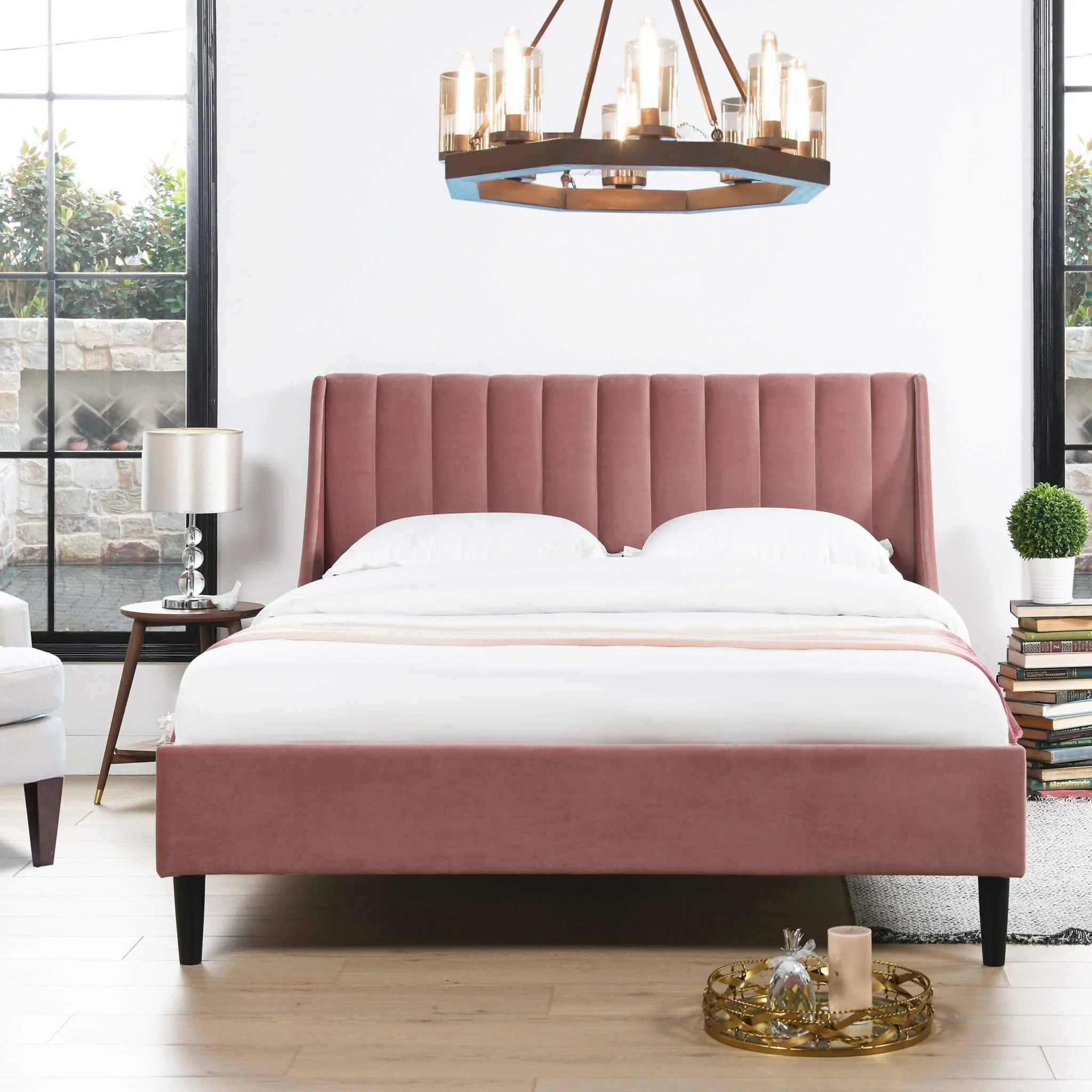 Aspen - Vertical Tufted Modern Headboard Platform Bed Set - Image 9