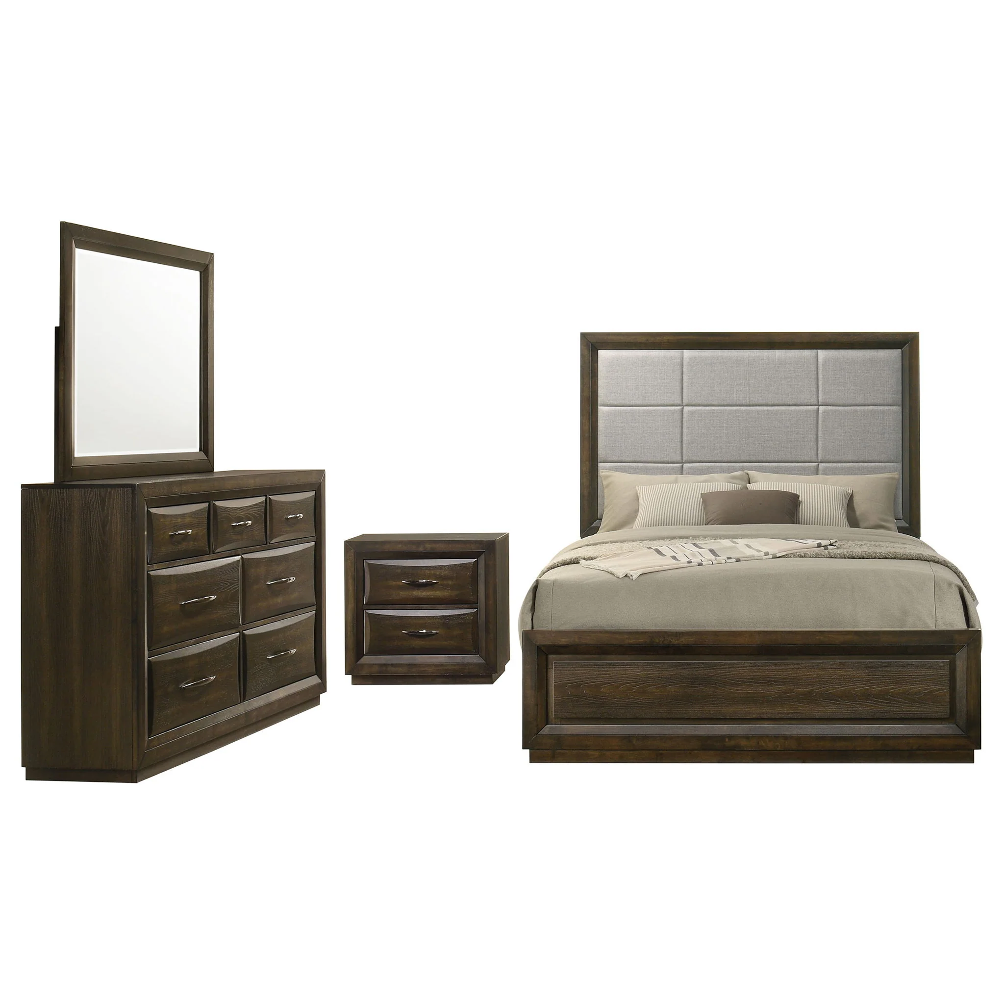 Atlas 4-piece Eastern King Bedroom Set Dark Oak - Image 2