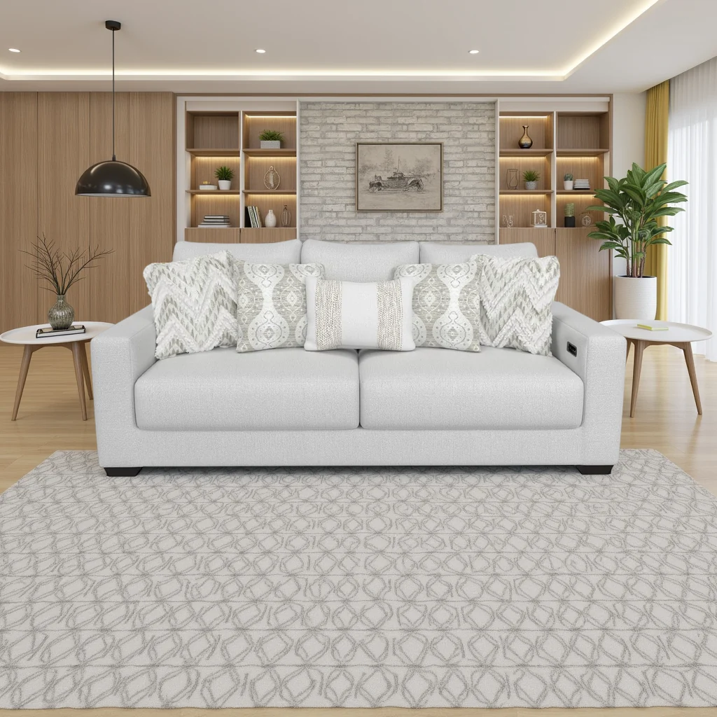 Aura Surround Immersive Light Gray Fabric Living Room Set with Sofa and Loveseat - Image 2