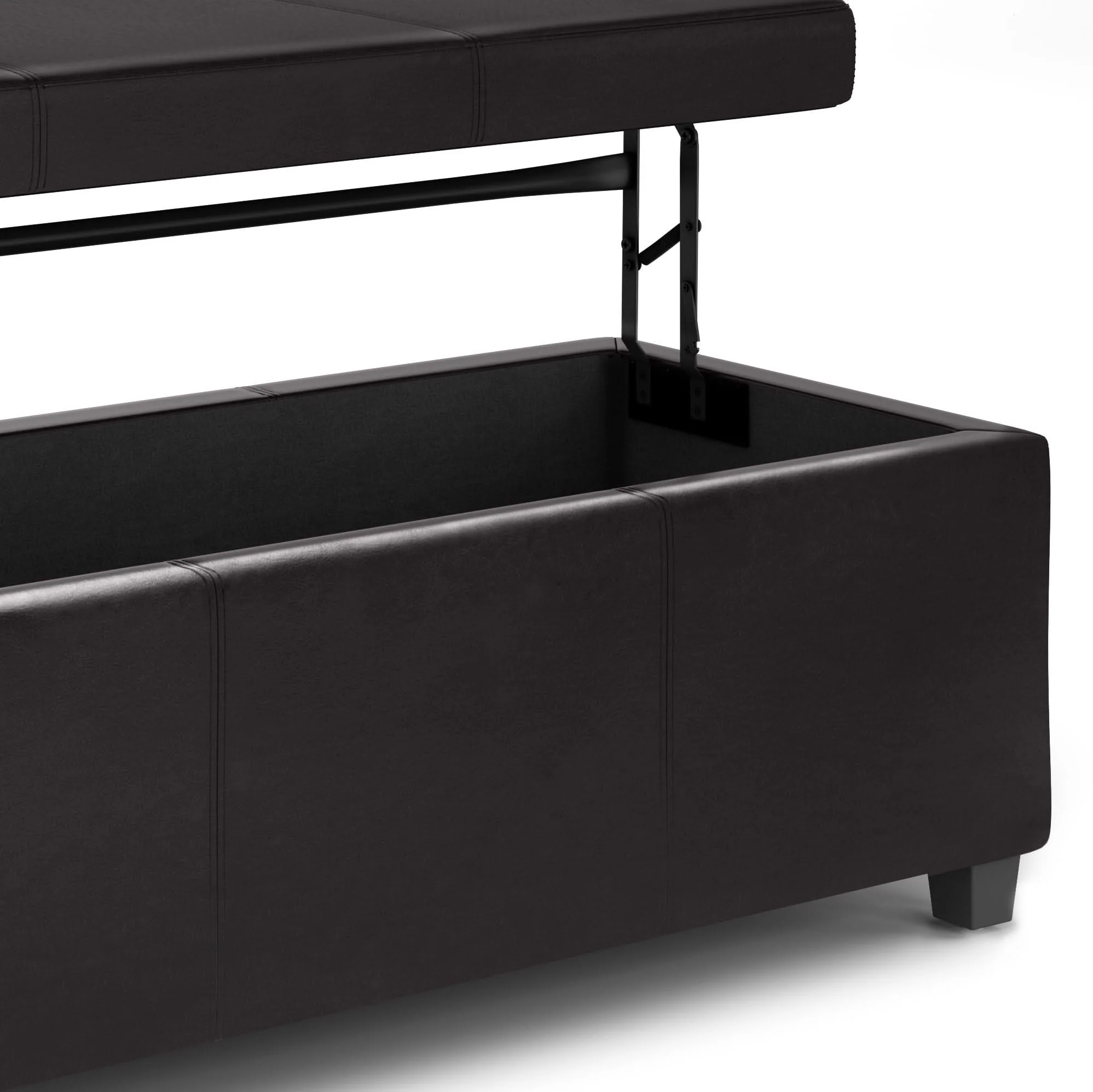 Avalon - Lift Top Rectangular Storage Ottoman - Tanners Brown - Image 3