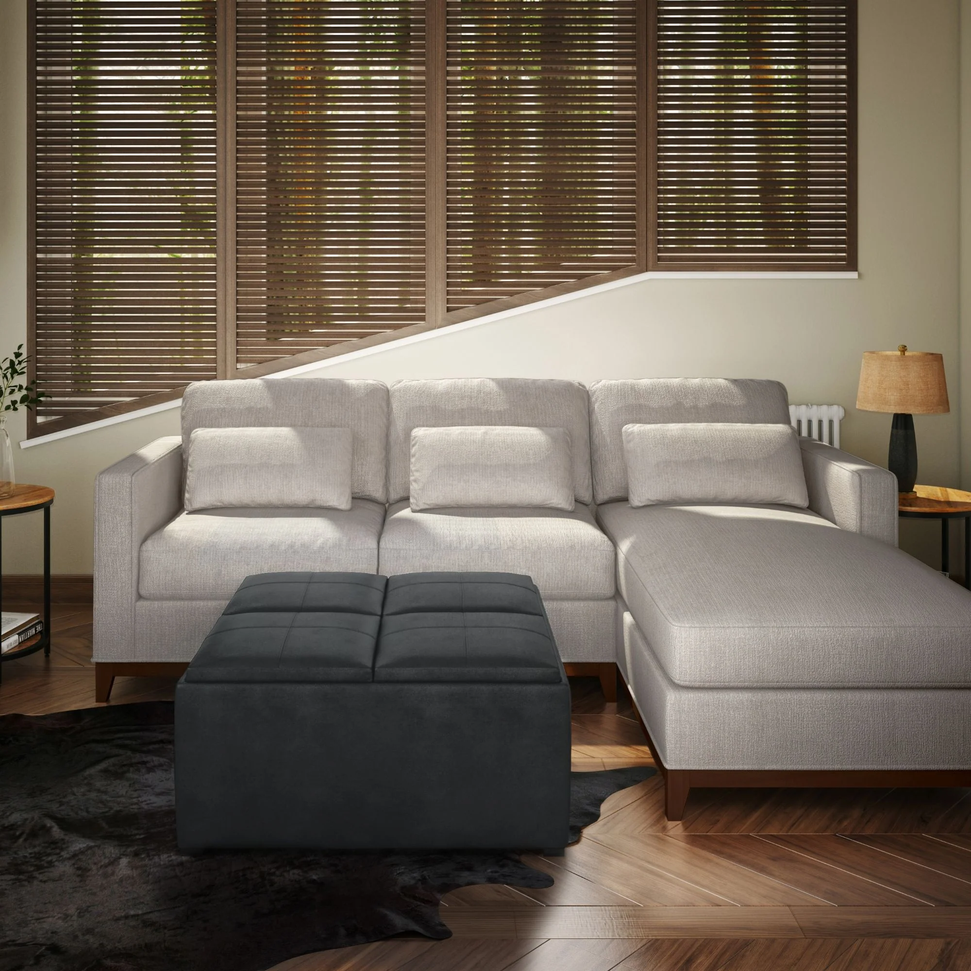 Avalon - Upholstered Square Coffee Table Storage Ottoman - Image 5