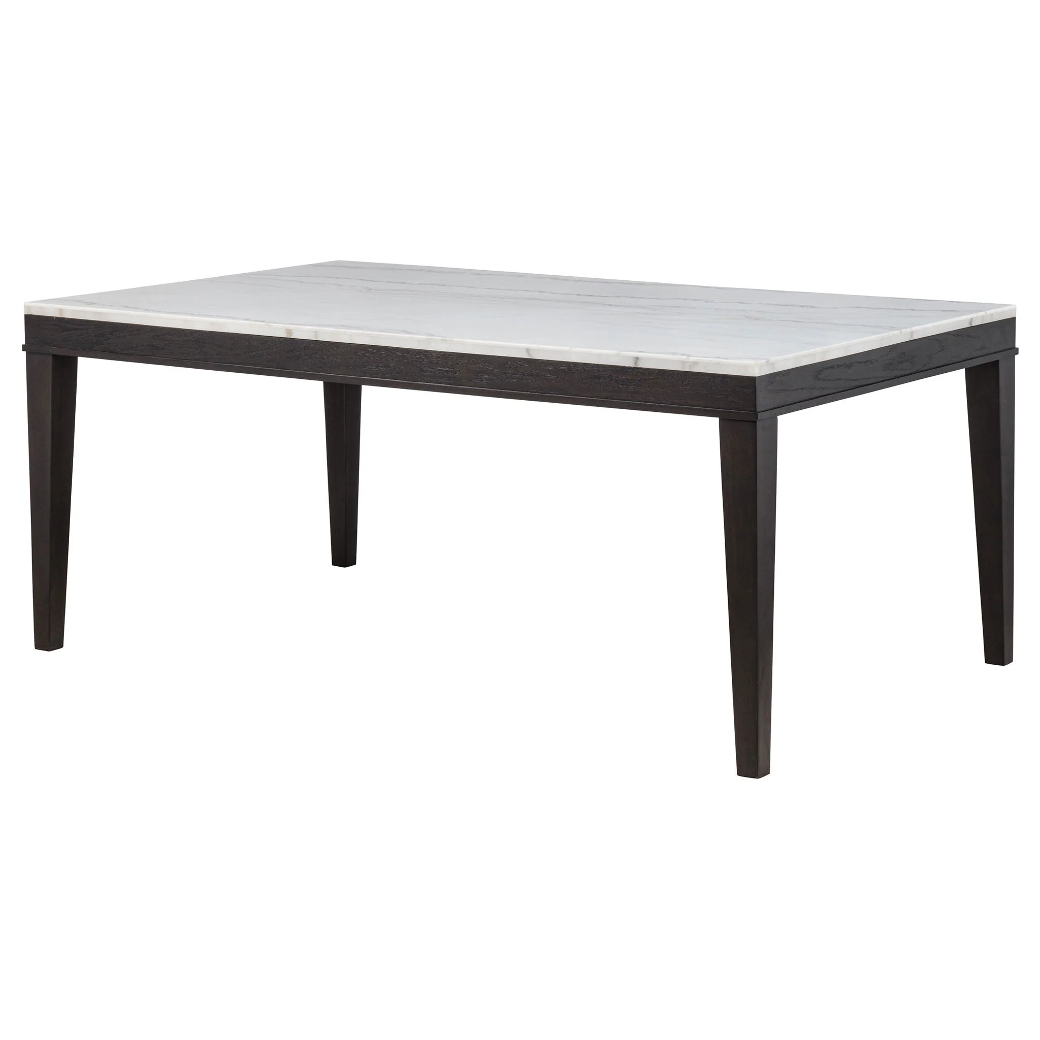 Averill 72-inch Rectangular White Marble Top Dining Table Coffee Bean - Image 3
