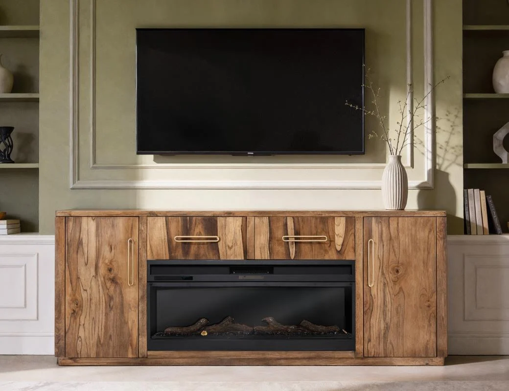 Balam - Electric Fireplace - Light Brown - Image 2