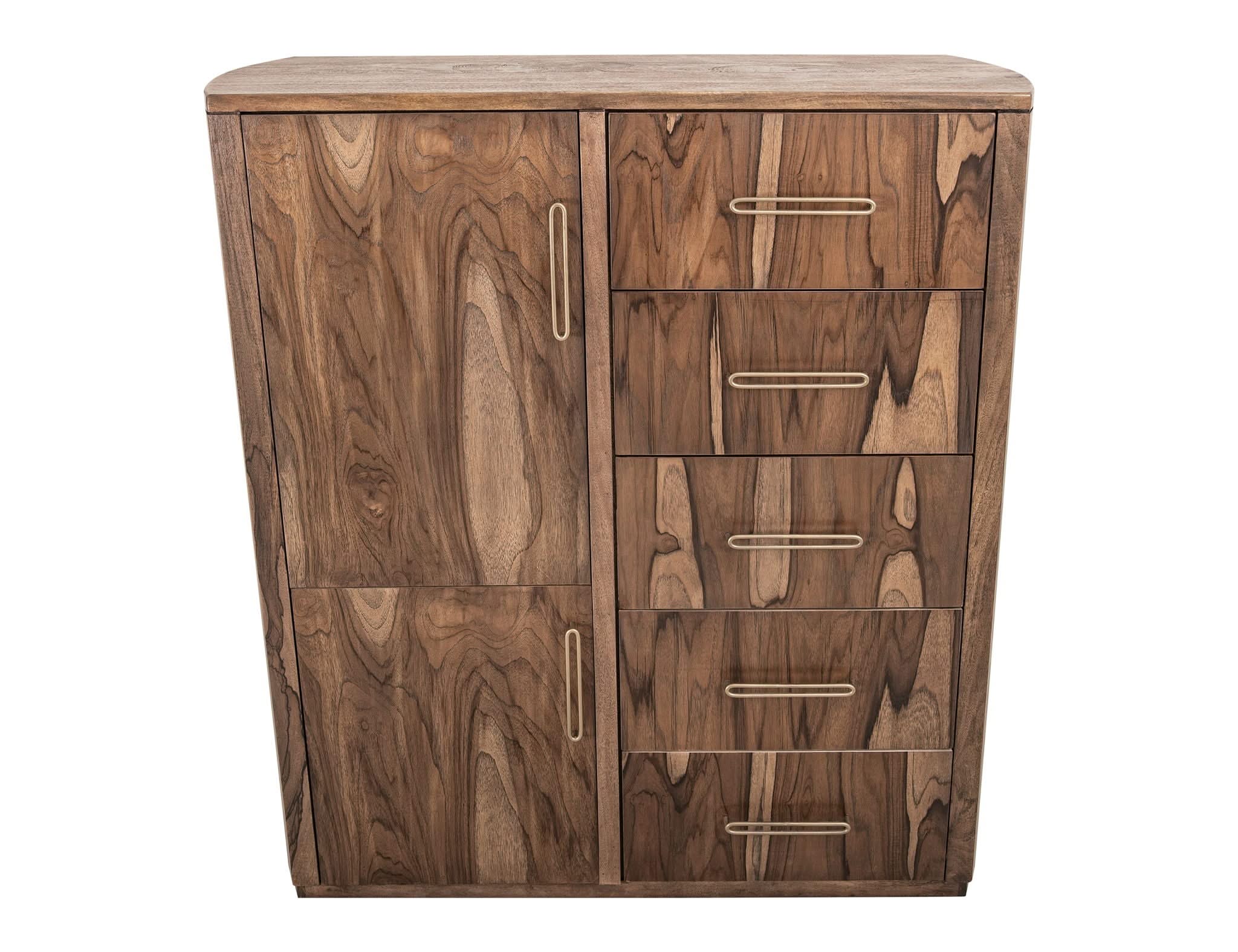 Balam - Gentleman Chest With 5 Drawer & 2 Door - Light Brown - Image 2