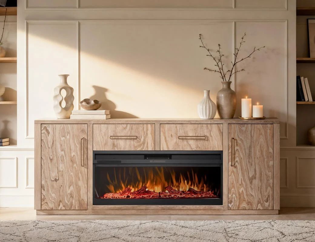 Balam - Wall Unit With Electric Fireplace Insert - Image 4