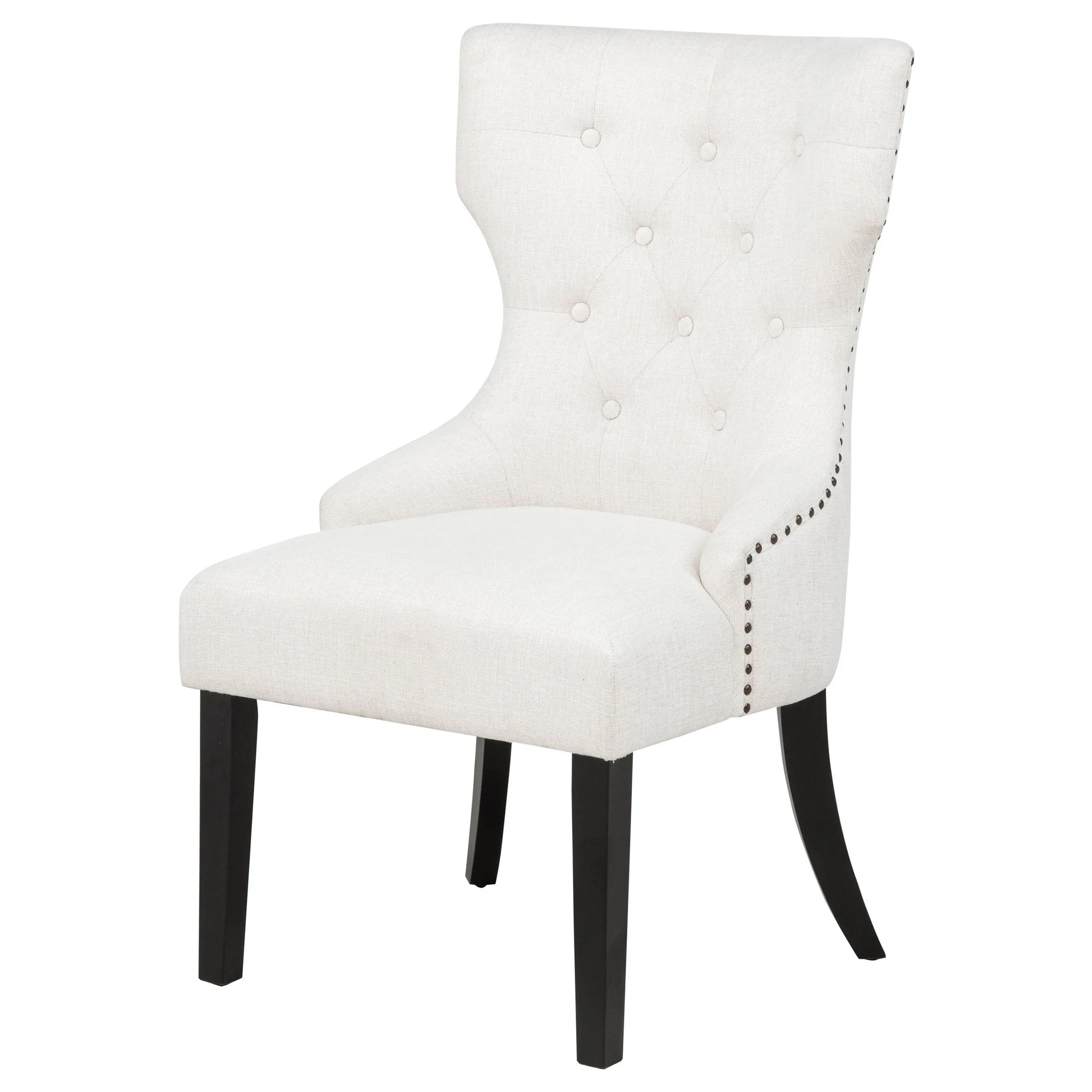 Baney Fabric Upholstered Dining Side Chair Cream and Black - Image 4