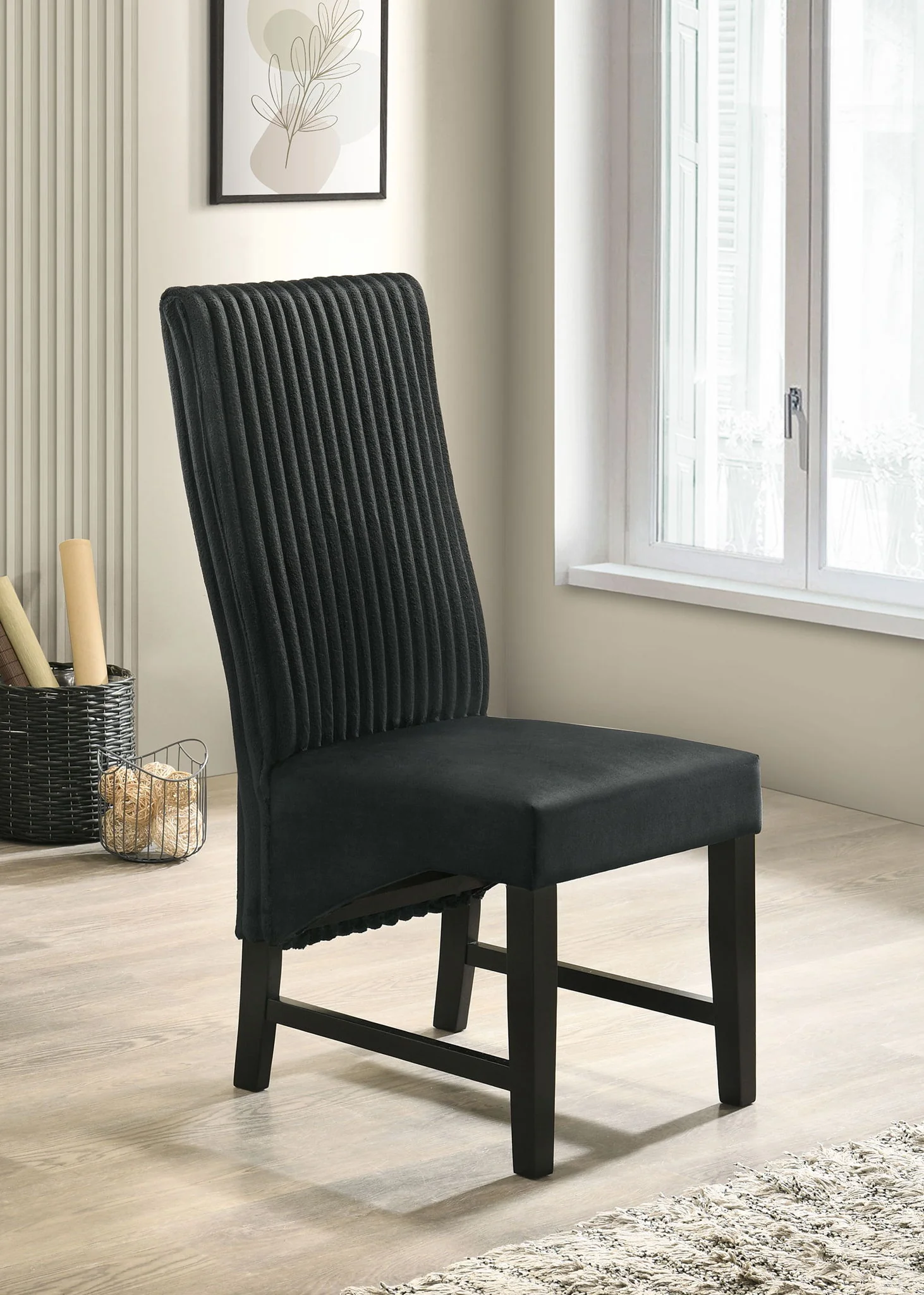 Barrand Upholstered Dining Side Chair Black (Set of 2) - Image 3
