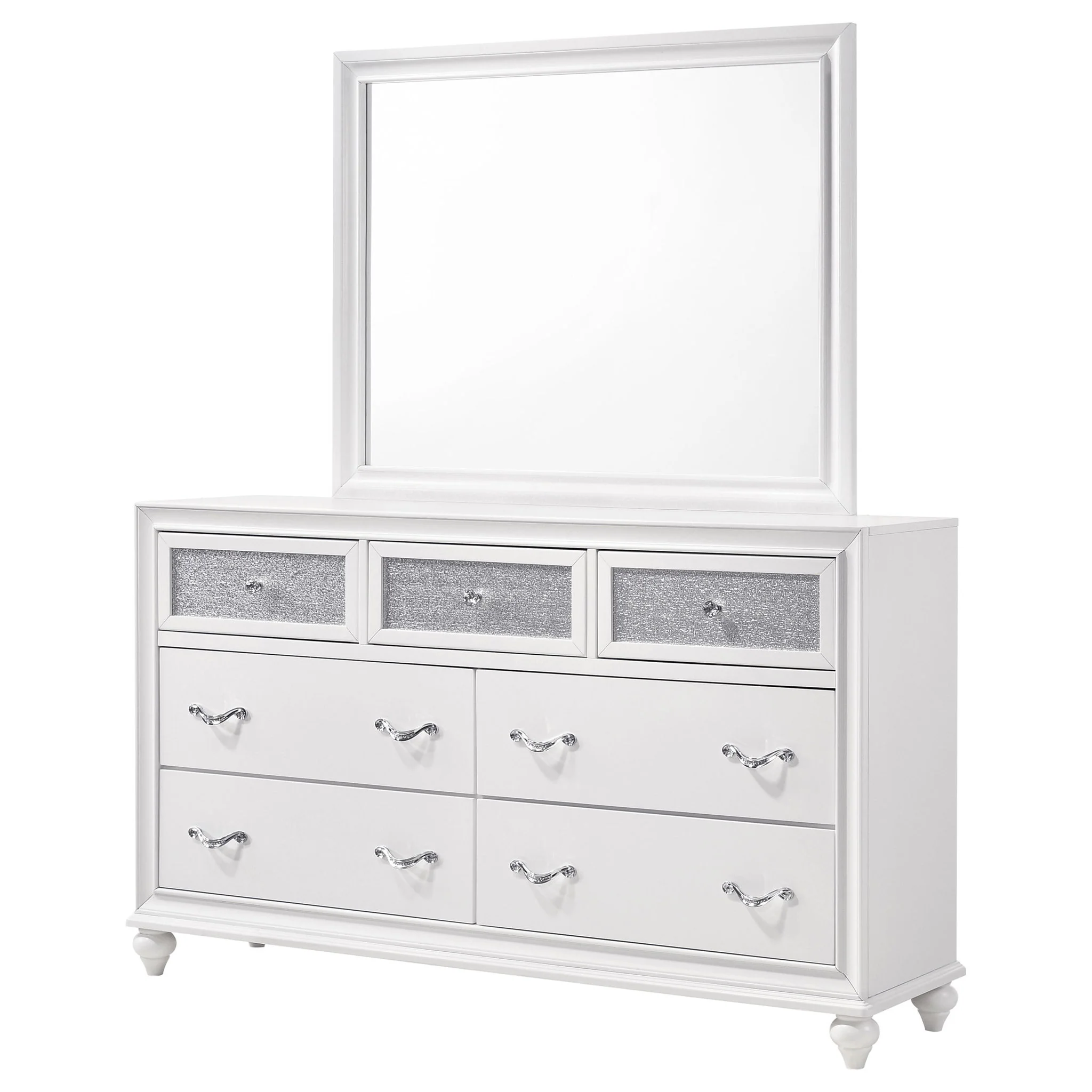 Barzini 7-drawer Dresser with Mirror White - Image 2
