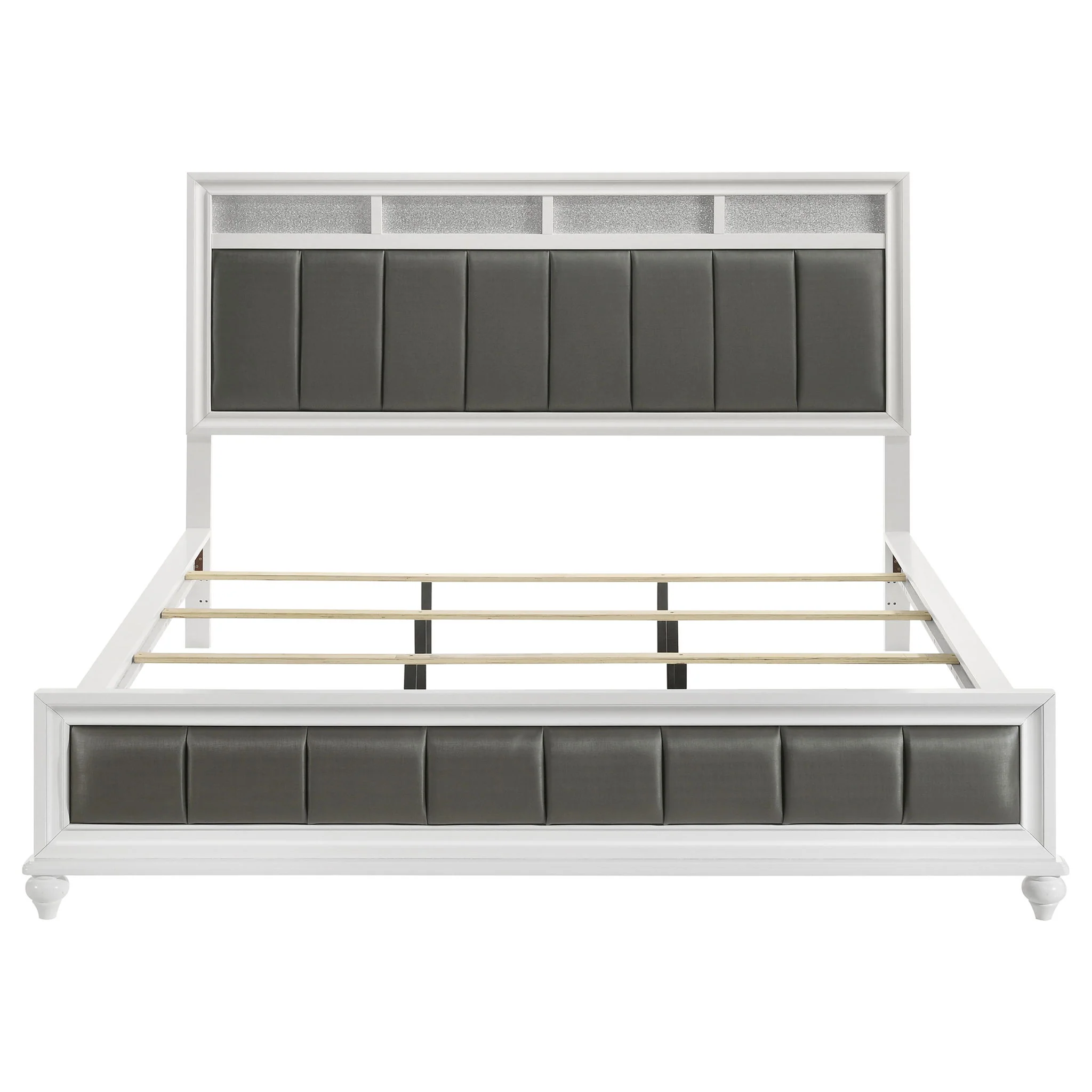 Barzini Wood California King Panel Bed White - Image 4