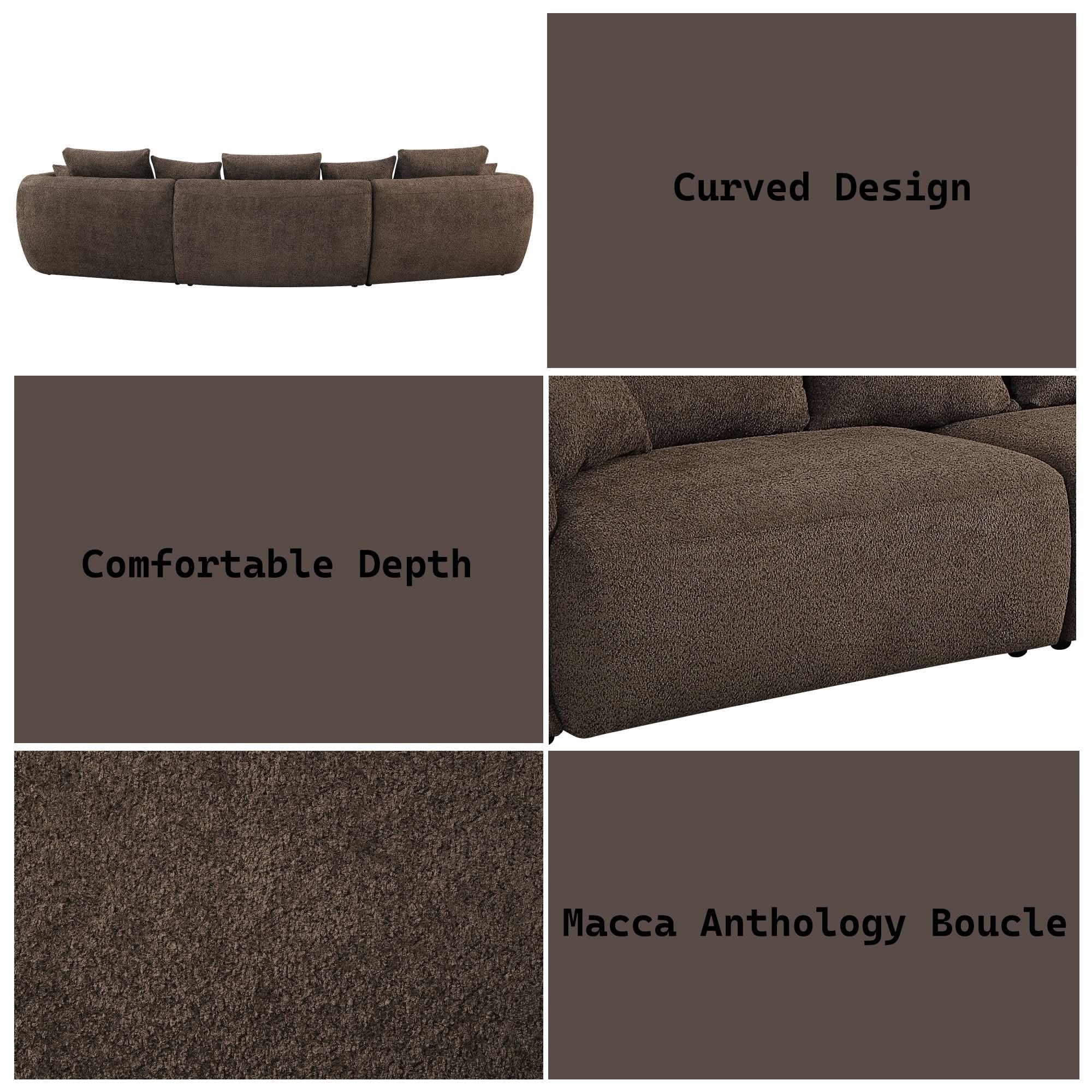 Bash - Anthology Boucle Sofa With Pillows - Brown - Image 4
