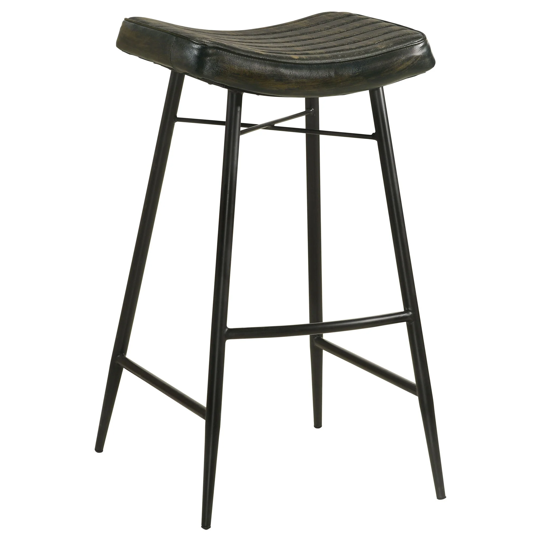 Bayu Leather Upholstered Bar Stool Espresso (Set of 2) - Image 4