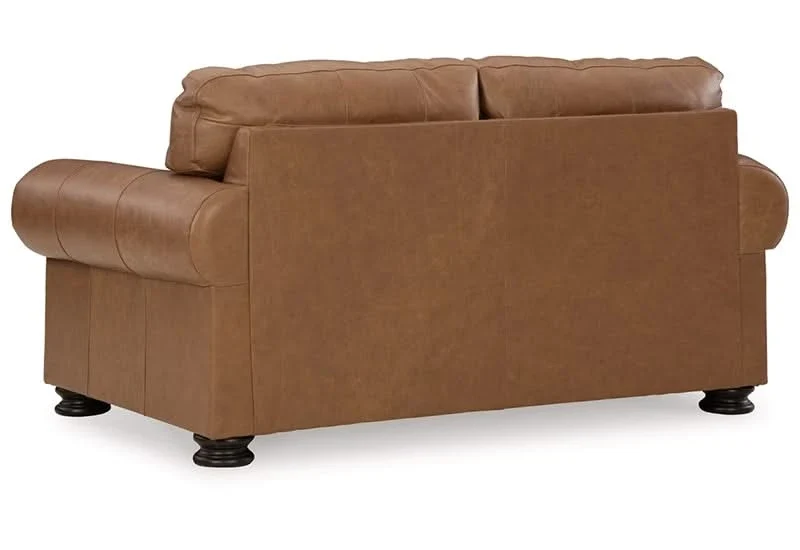 Beau Silt Top Grain Leather Traditional Loveseat - Image 4