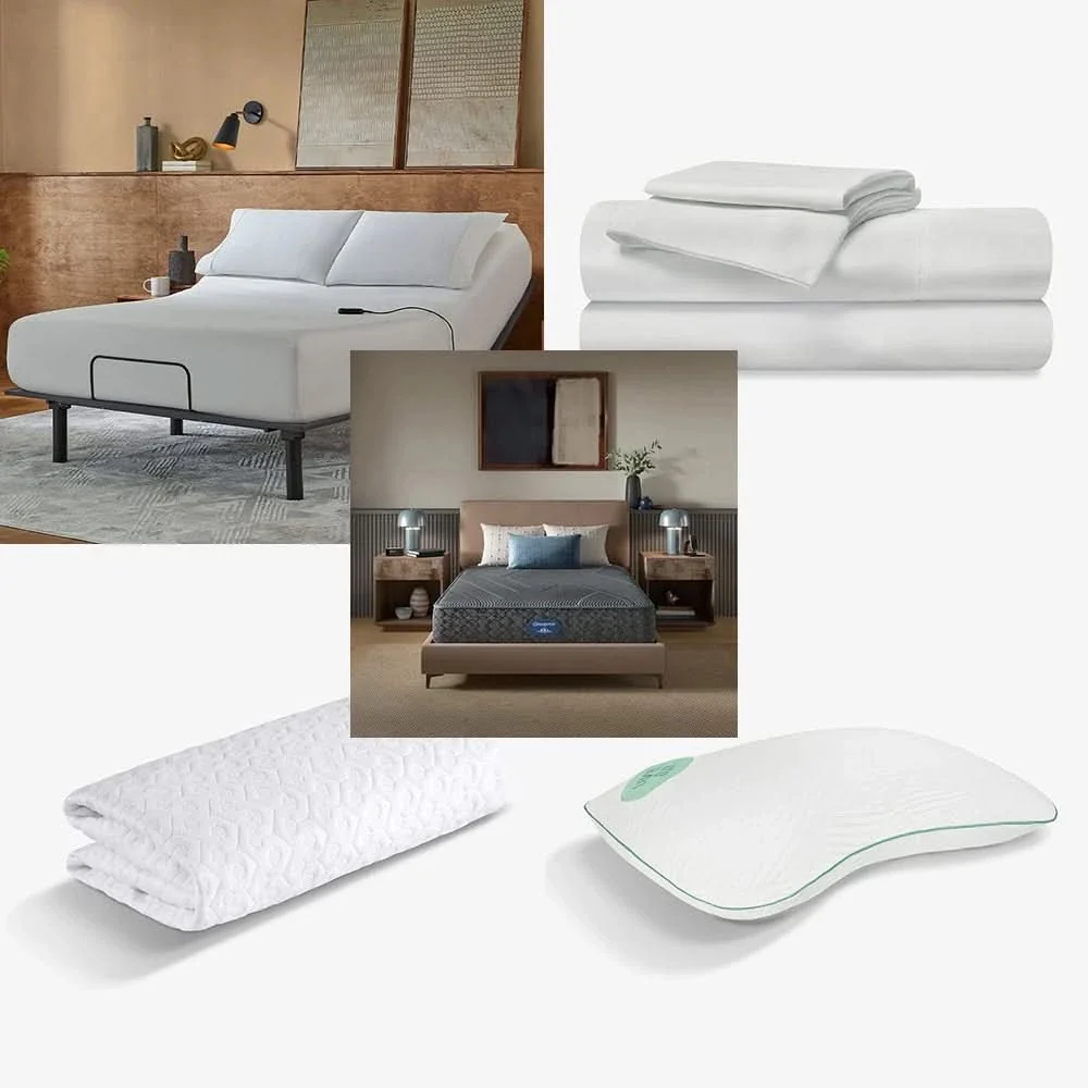 Beautyrest Hybrid Level Two Medium Firm Mattress and Adjustable Base Sleep Package with Sheets, Protector & Pillows