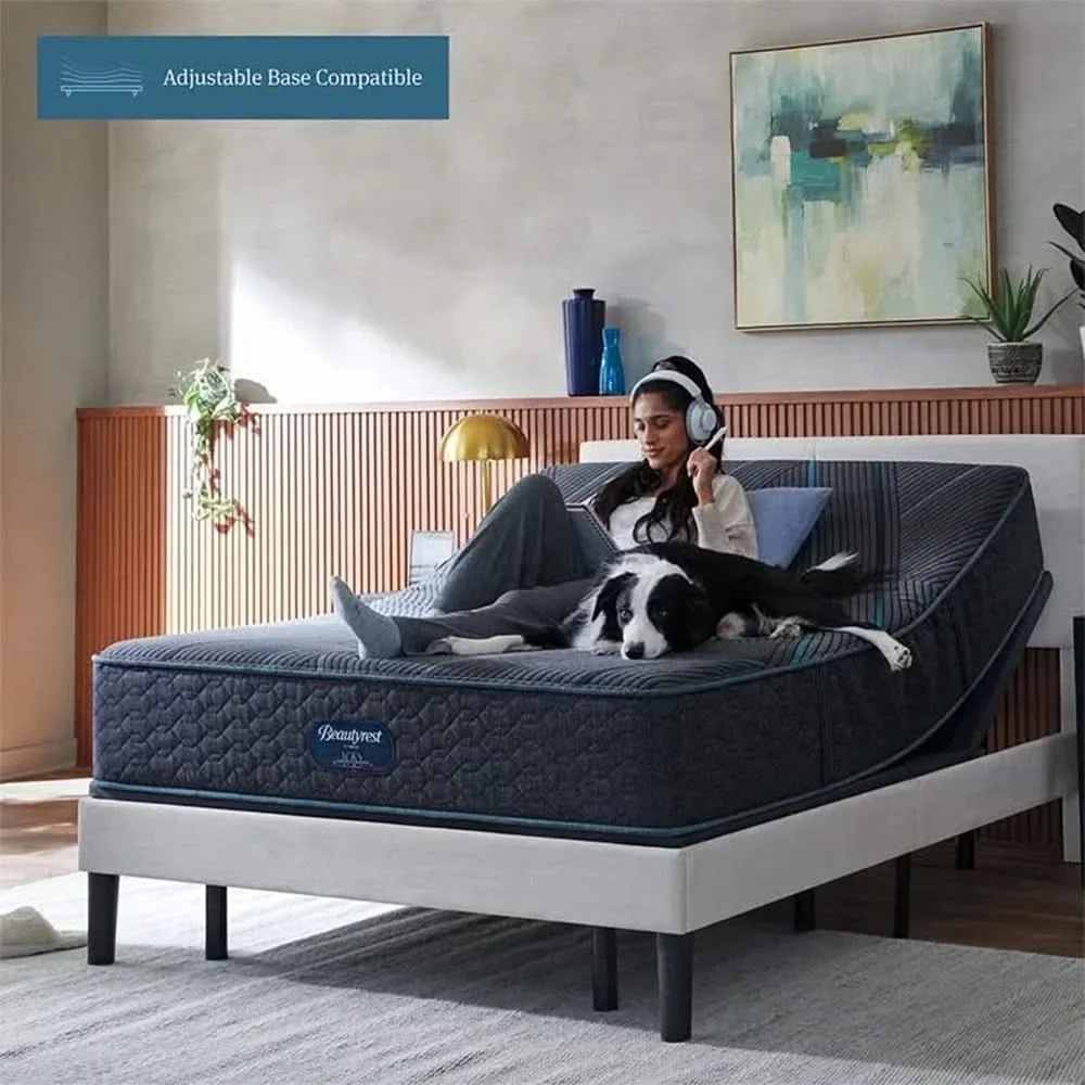 Beautyrest Hybrid Level Two Medium Firm Mattress and Adjustable Base Sleep Package with Sheets, Protector & Pillows - Image 7