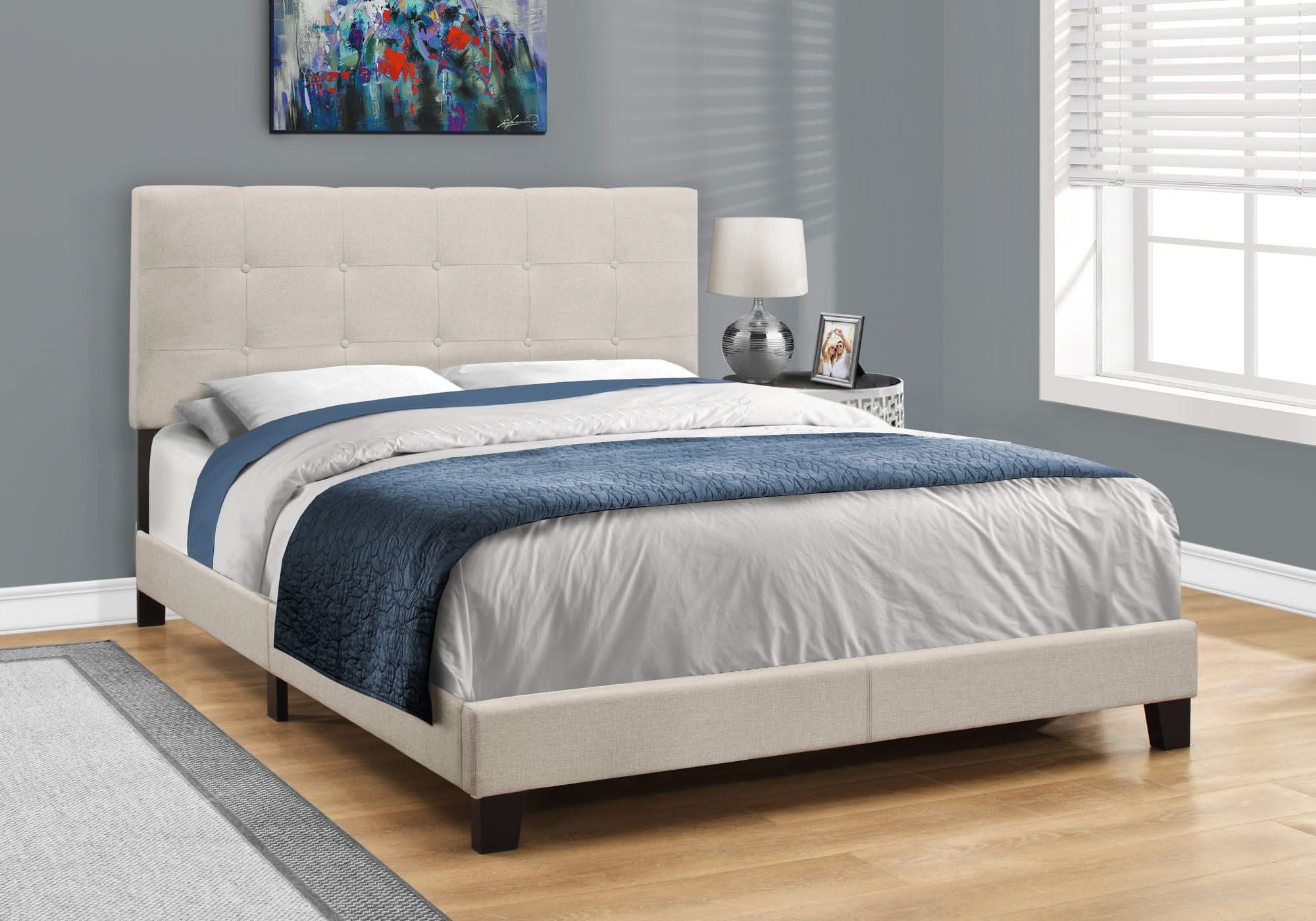 Bed, Upholstered, Frame Only, Transitional - Image 14