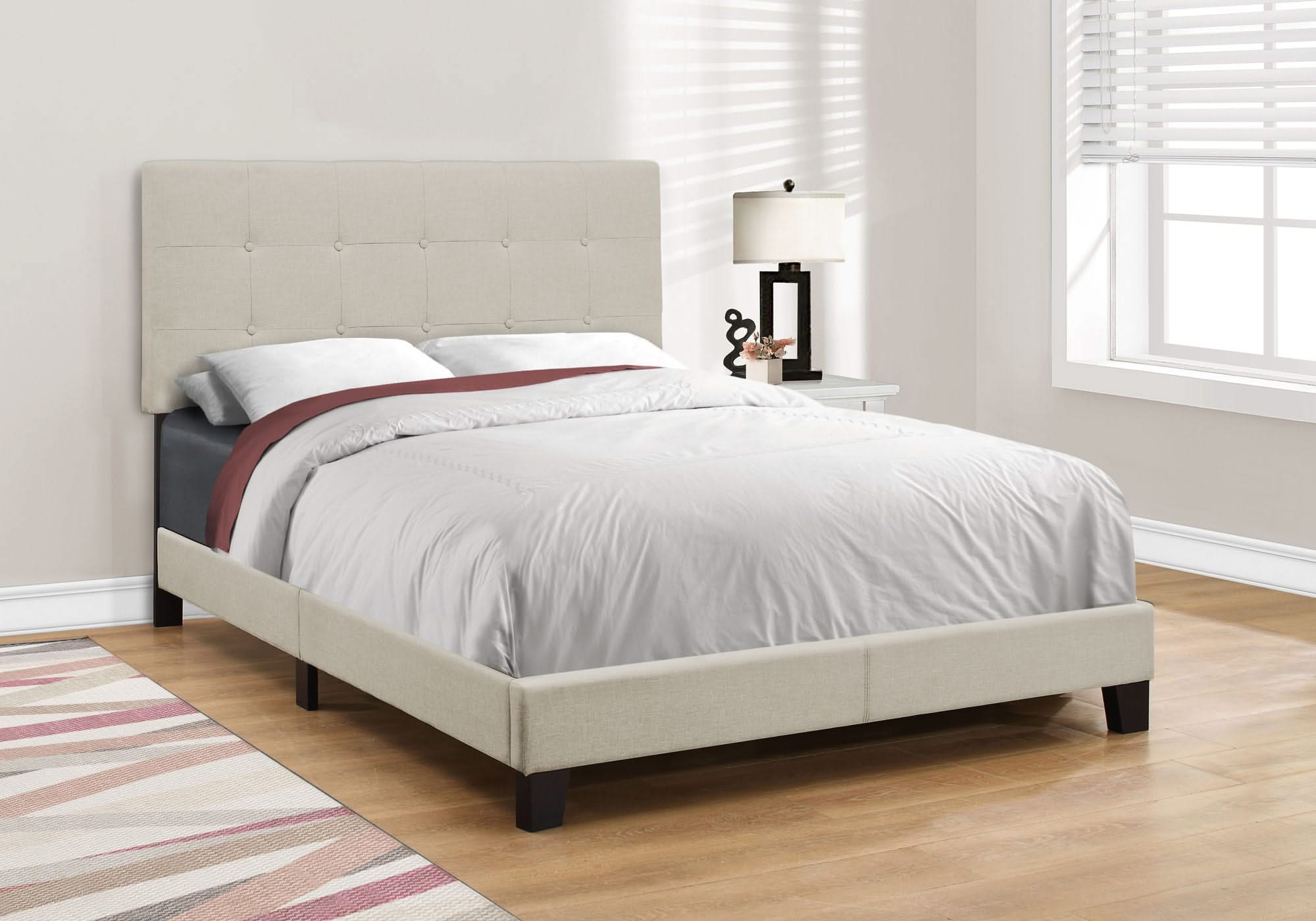 Bed, Upholstered, Frame Only, Transitional - Image 2