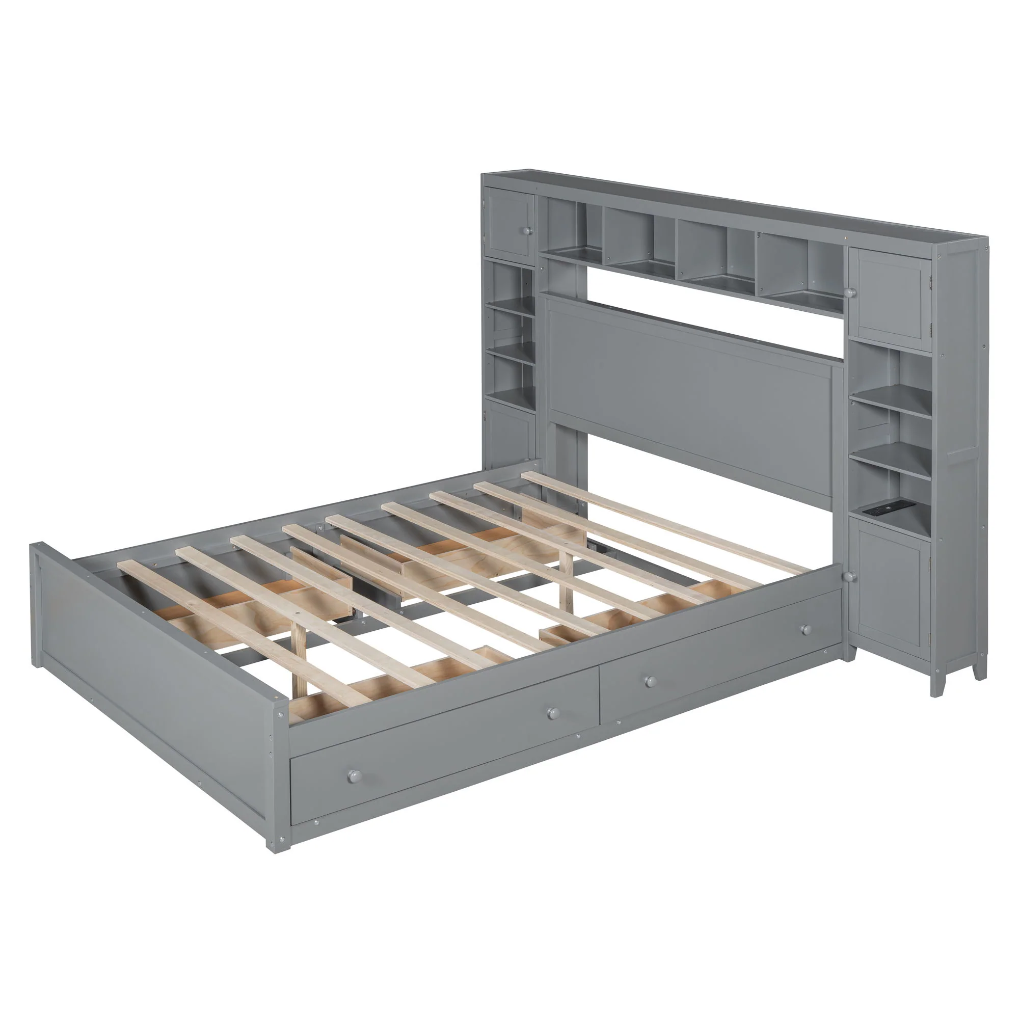 Bed With All In One Cabinet, Shelf And Sockets - Image 8
