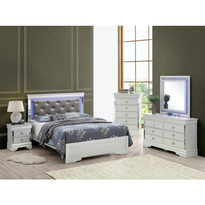 Bed With LED Light Accents Headboard - Image 11