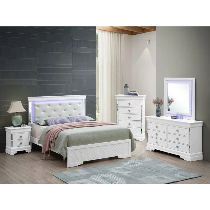 Bed With LED Light Accents Headboard - Image 17