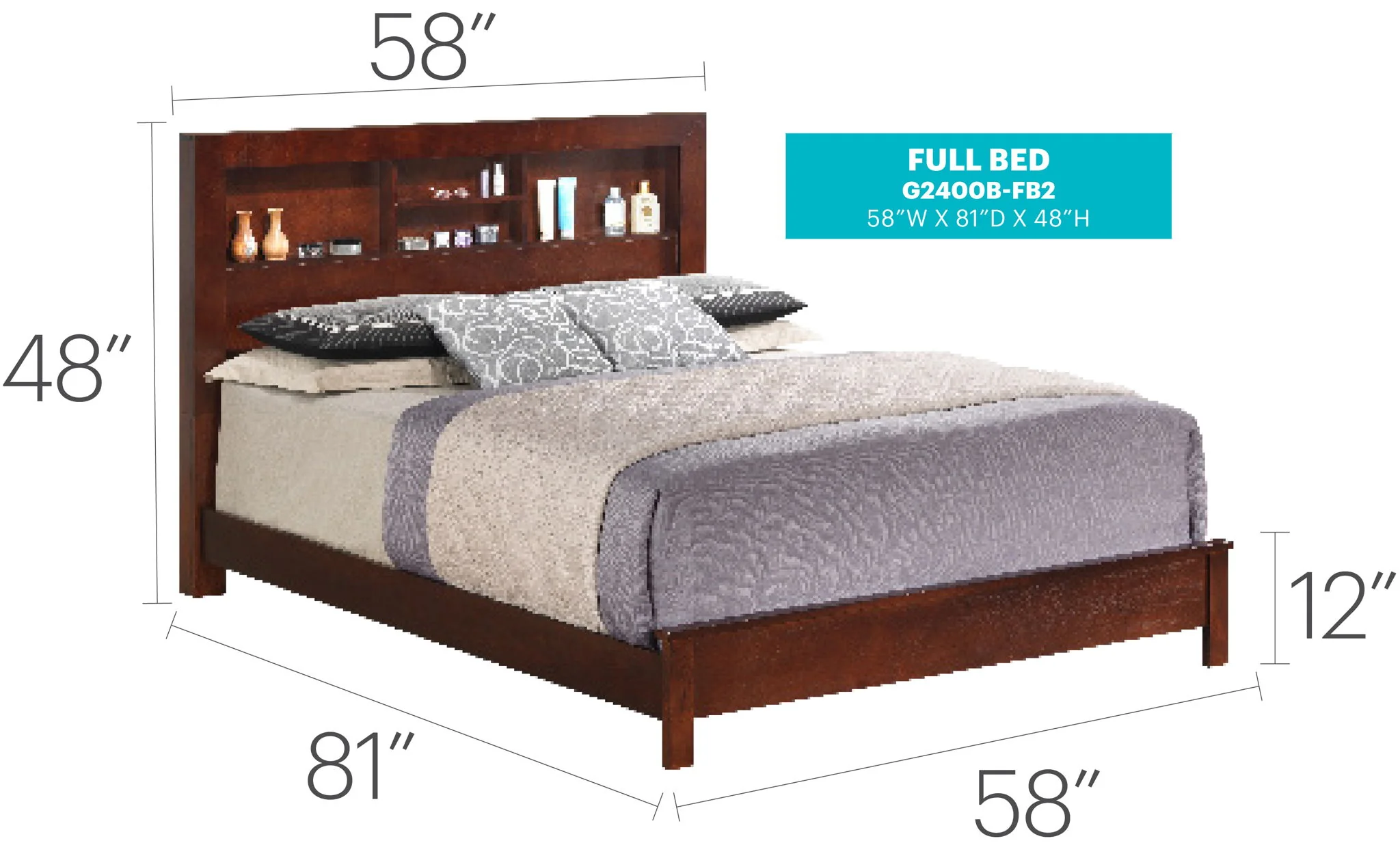 Bed With Transitional Design Stylish - Image 16