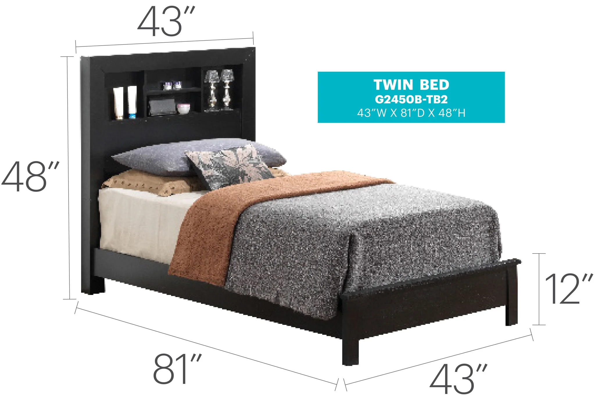 Bed With Transitional Design Stylish - Image 22