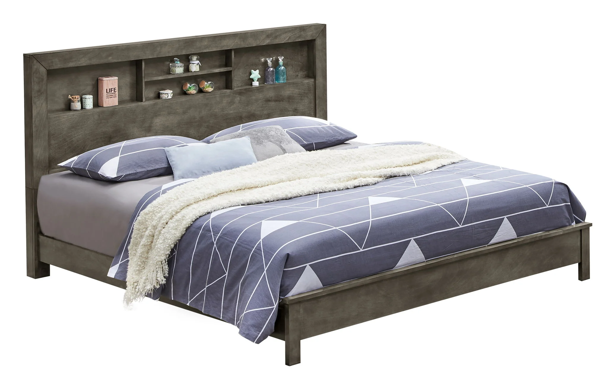 Bed With Transitional Design Stylish - Image 3