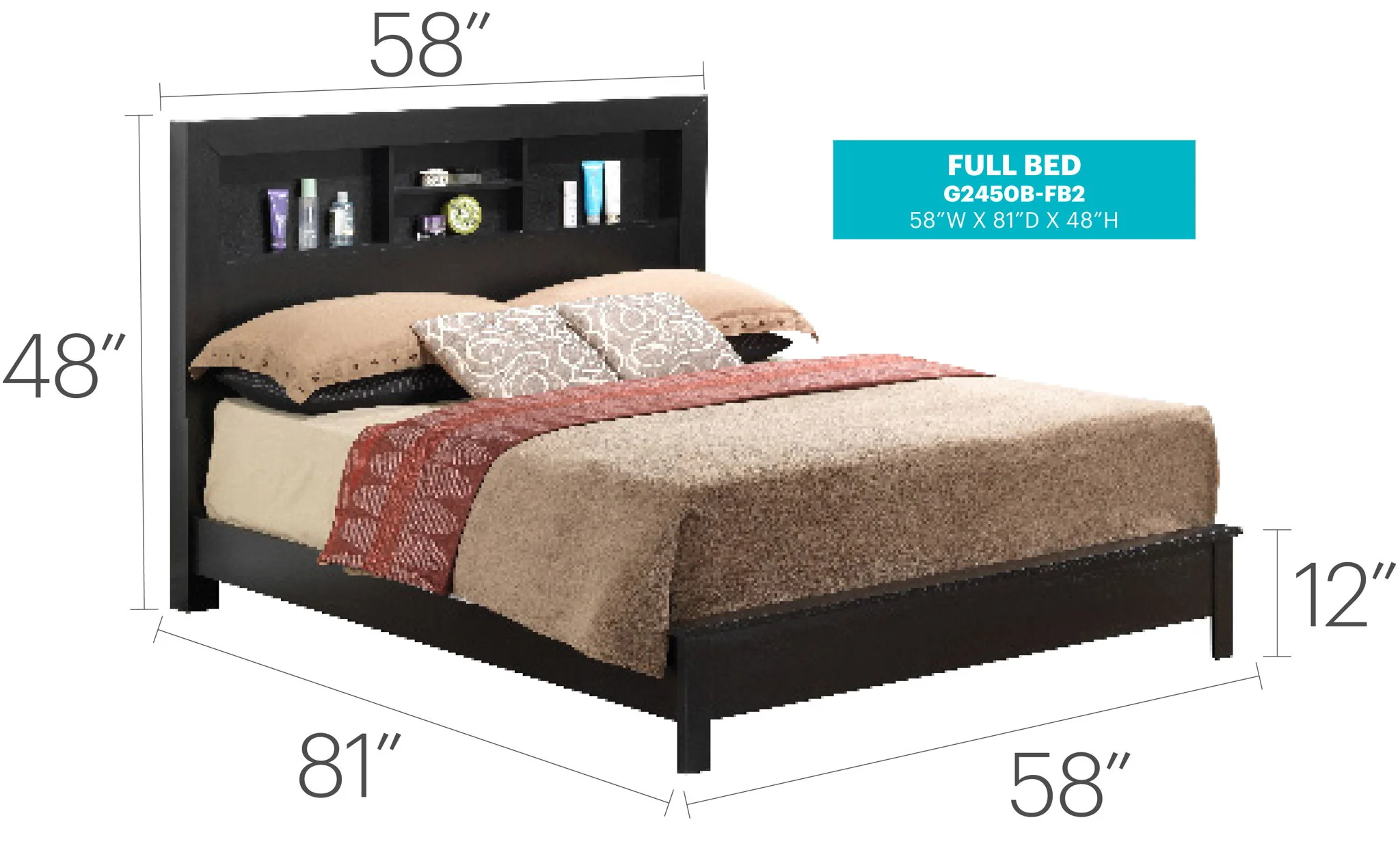Bed With Transitional Design Stylish - Image 30
