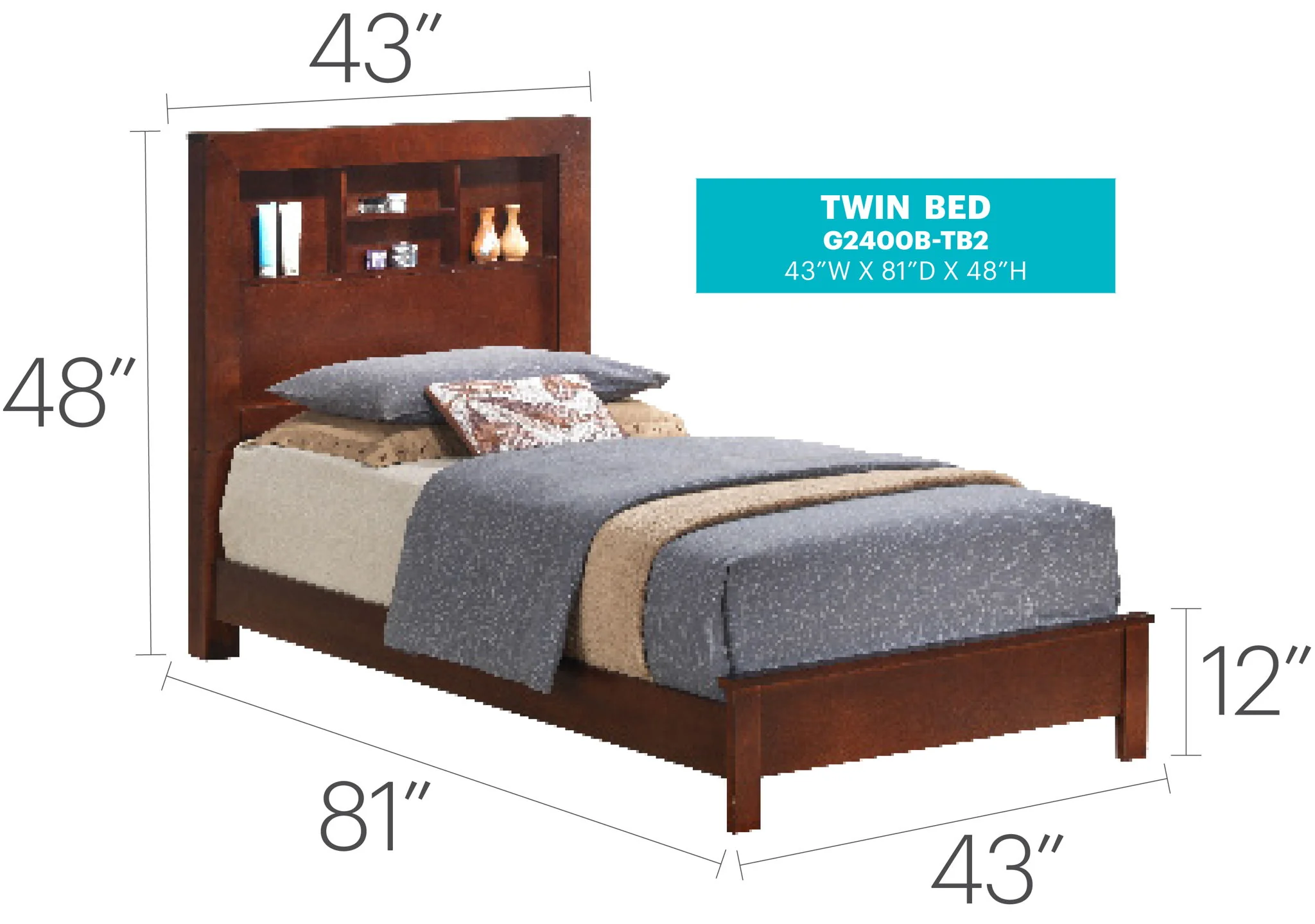 Bed With Transitional Design Stylish - Image 33